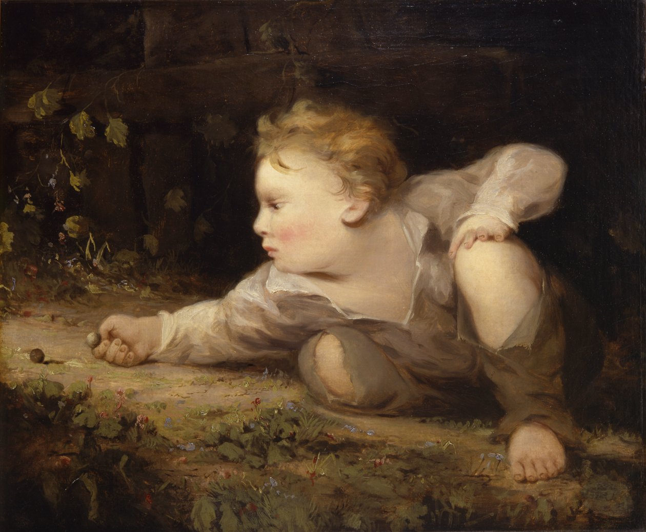 Chłopiec grający w kulki, ca. 1858. autorstwa David Gilmour Blythe