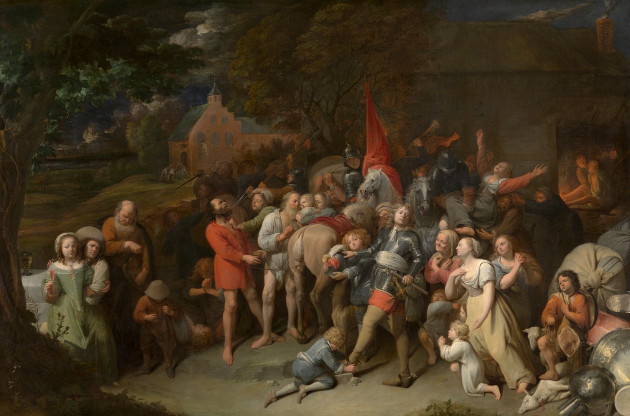 Plądrujący żołnierze (olej na płótnie) autorstwa David III Ryckaert