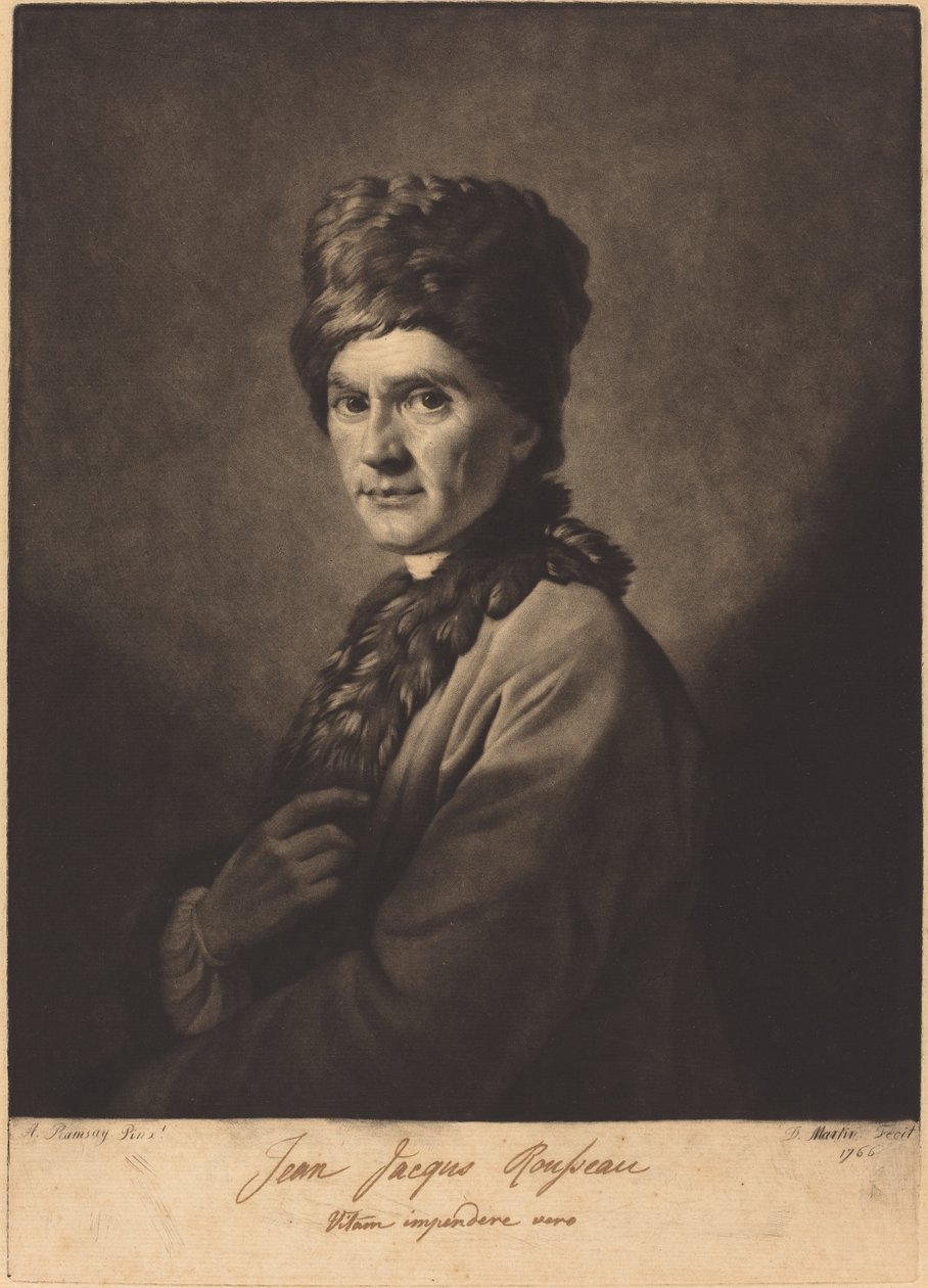 Jean-Jacques Rousseau autorstwa David Martin after Allan Ramsay