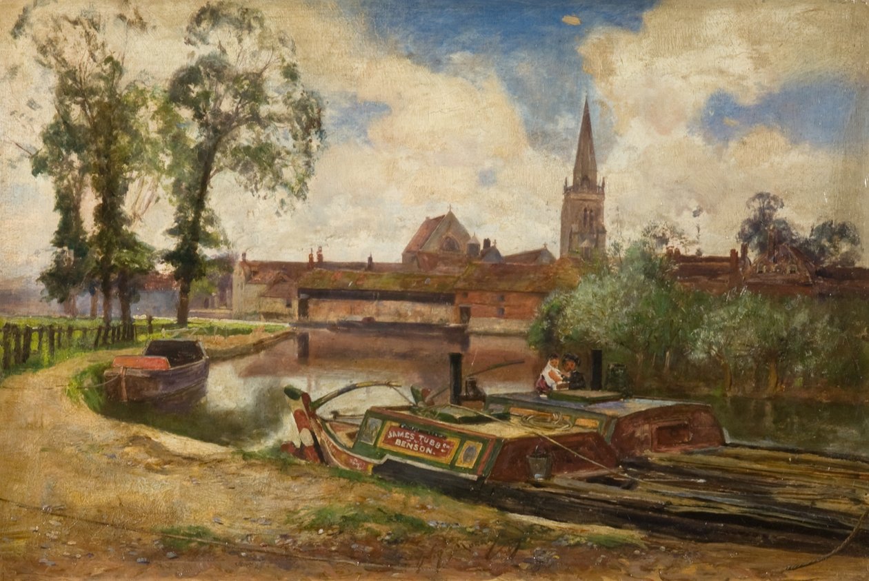 Scena nad kanałem, ok.1887 (olej na płótnie) autorstwa David Murray