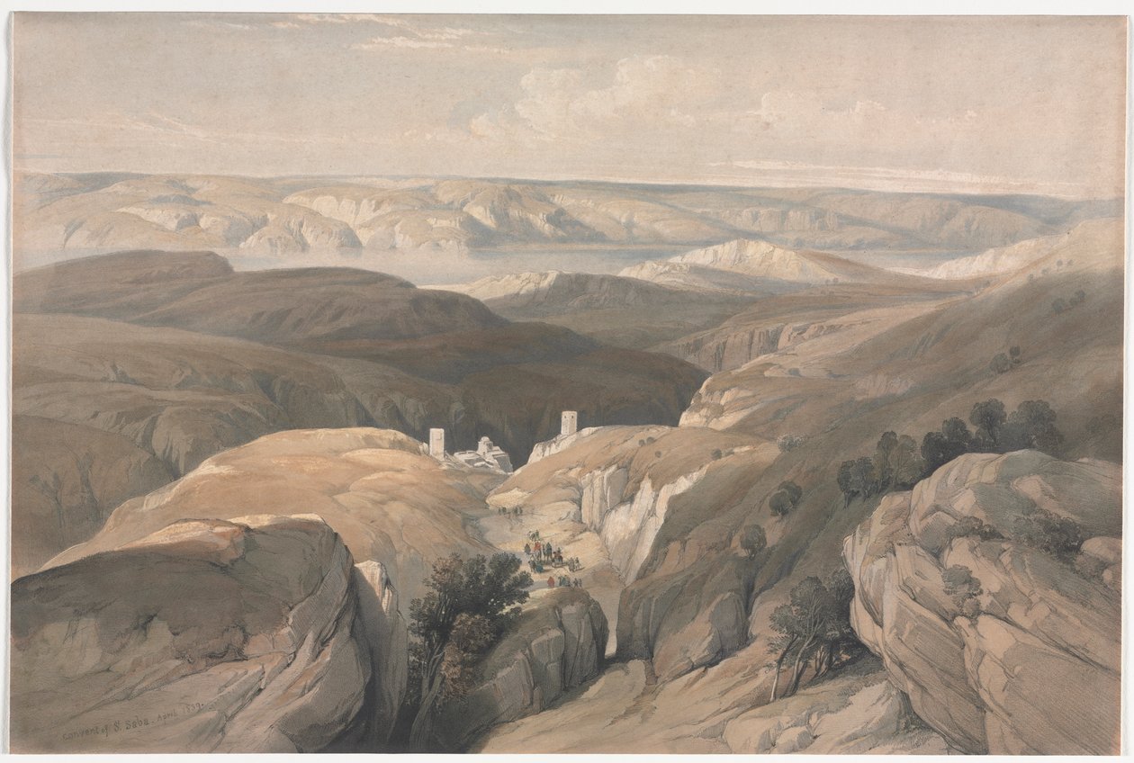 Klasztor św. Saby, 1839. autorstwa David Roberts