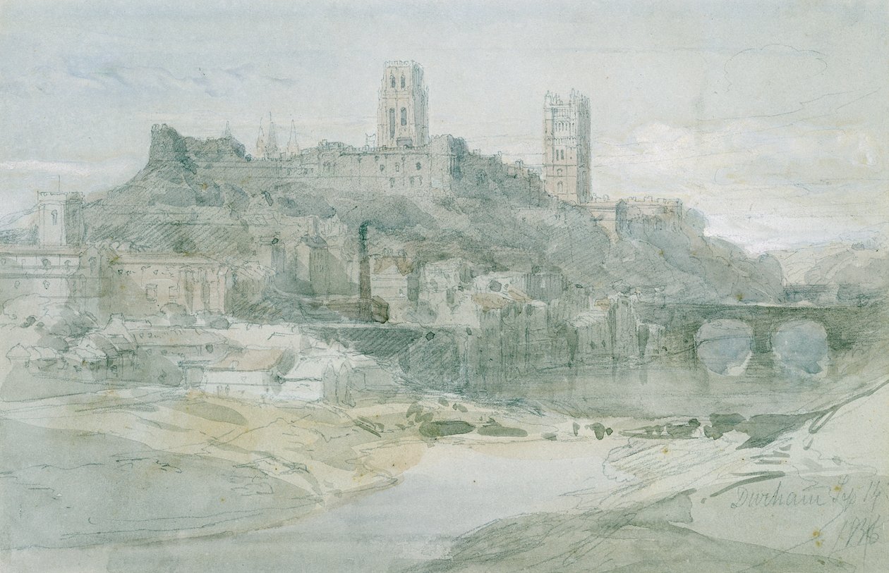 Durham, 1836 r autorstwa David Roberts