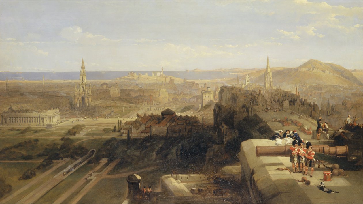 Edynburg z zamku autorstwa David Roberts