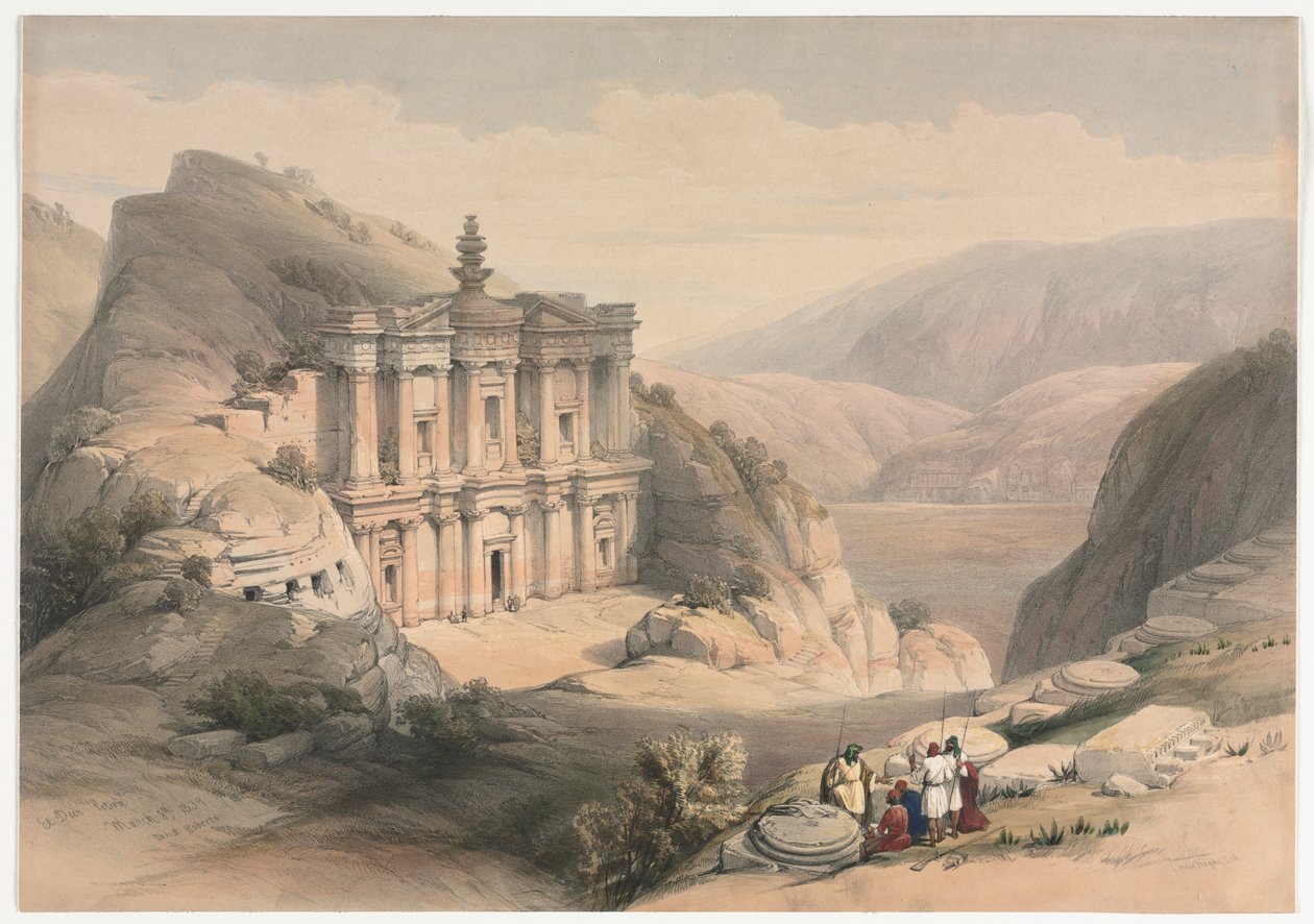 El Deir Petra, 1839. autorstwa David Roberts