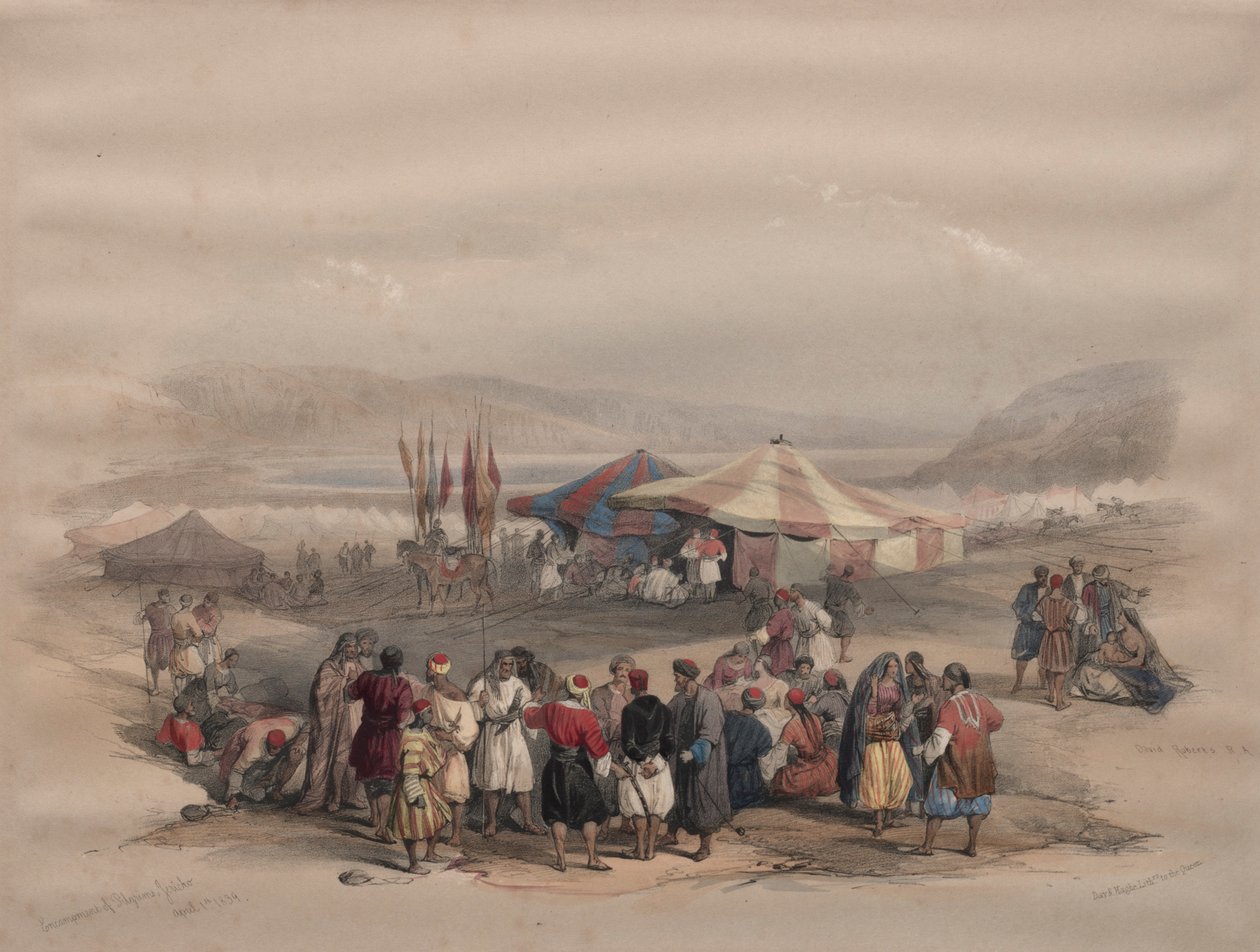 Obozowisko pielgrzymów, Jerycho, 1839. autorstwa David Roberts