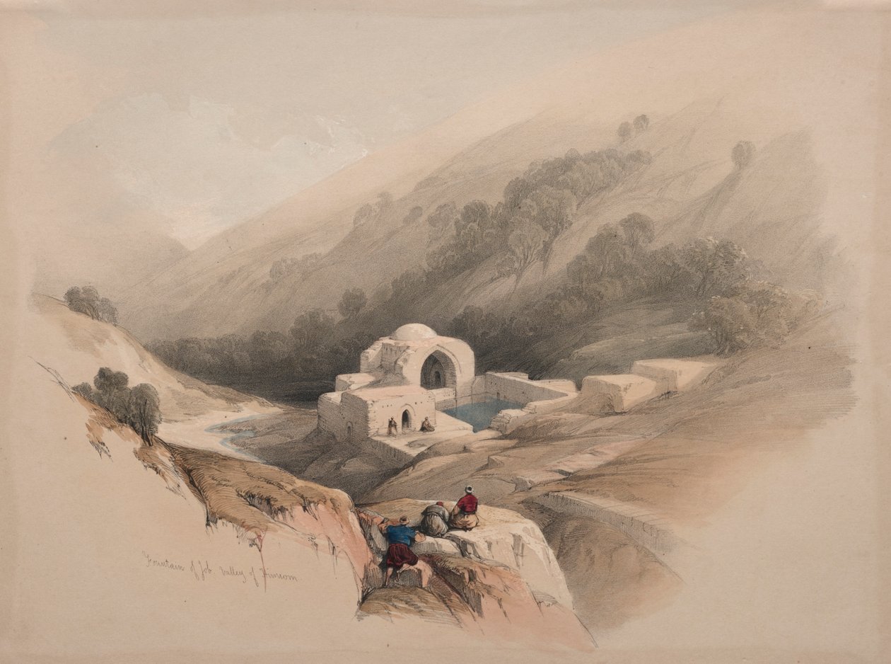 Fontanna Hioba, Dolina Hinnoma, 1839. autorstwa David Roberts