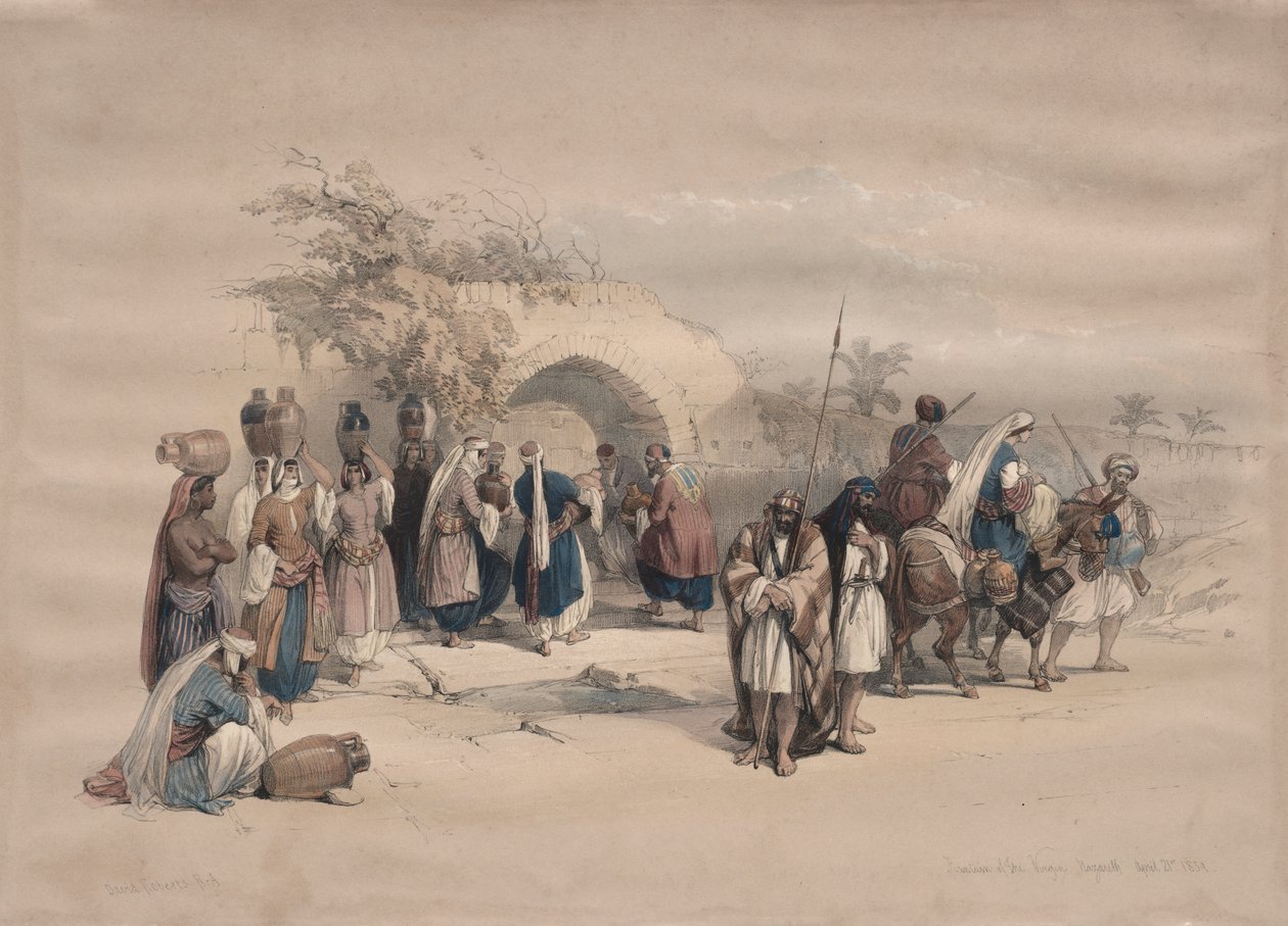 Fontanna Dziewicy, Nazaret autorstwa David Roberts