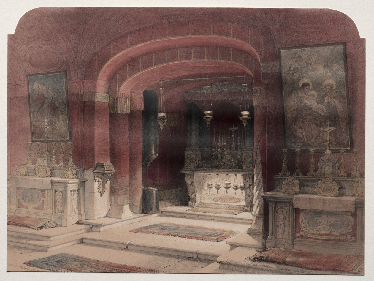 Sanktuarium Zwiastowania, Nazaret, 1839. autorstwa David Roberts