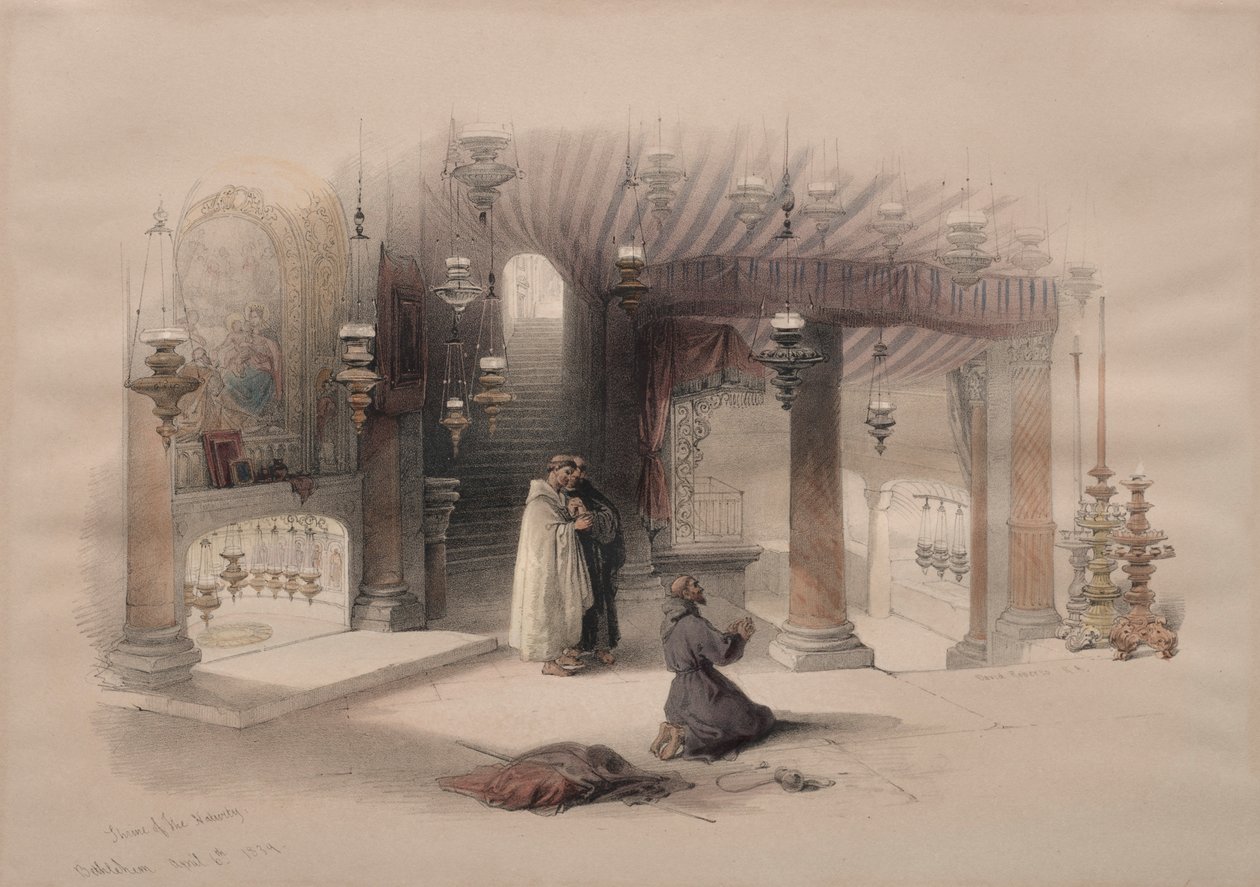 Sanktuarium Narodzenia Pańskiego, Betlejem, 1839. autorstwa David Roberts