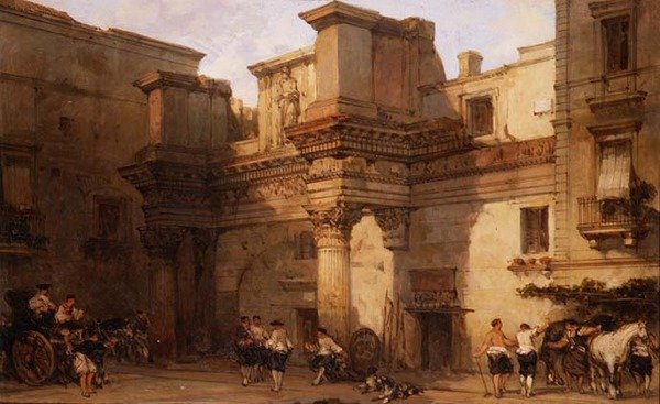 Pałac Minerwy, Rzym autorstwa David Roberts