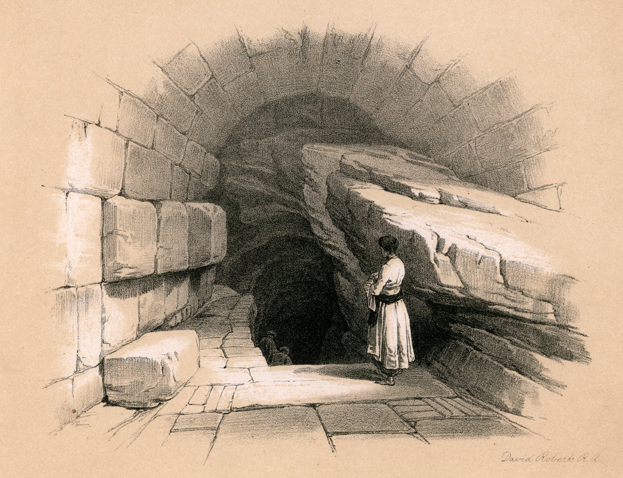 Górna fontanna Siloam, 1855. autorstwa David Roberts