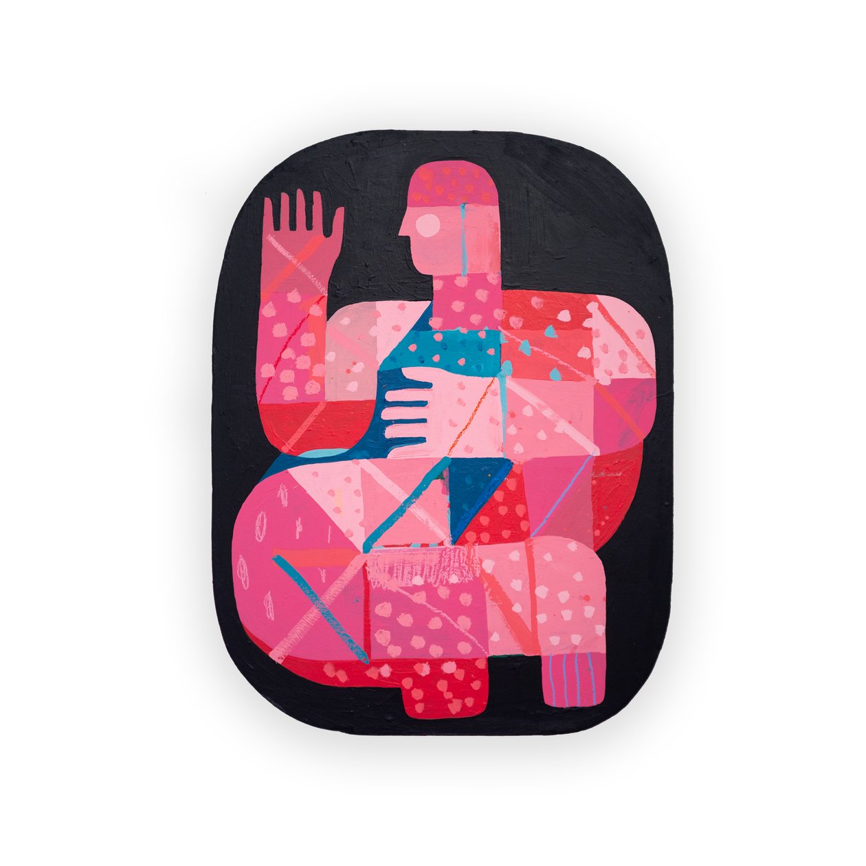 Nuclearus 1, 2023 (farba i kolaż) autorstwa David Shillinglaw