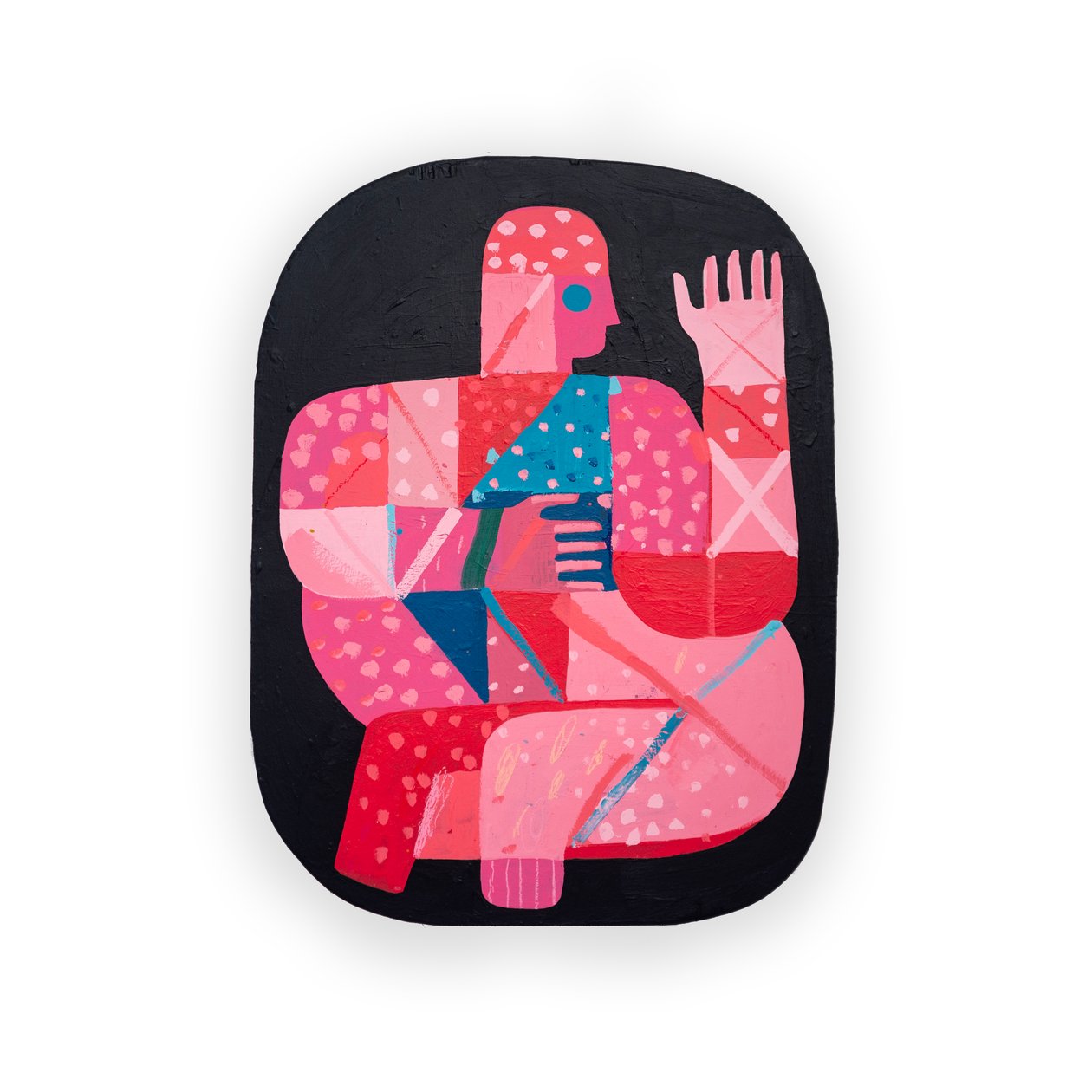 Nuclearus 2, 2023 (farba i kolaż) autorstwa David Shillinglaw