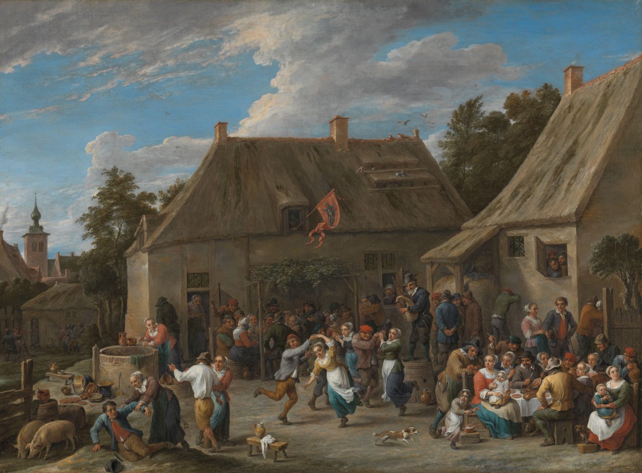 Jarmark chłopski Wesołe miasteczko św. Jerzego autorstwa David Teniers (II)