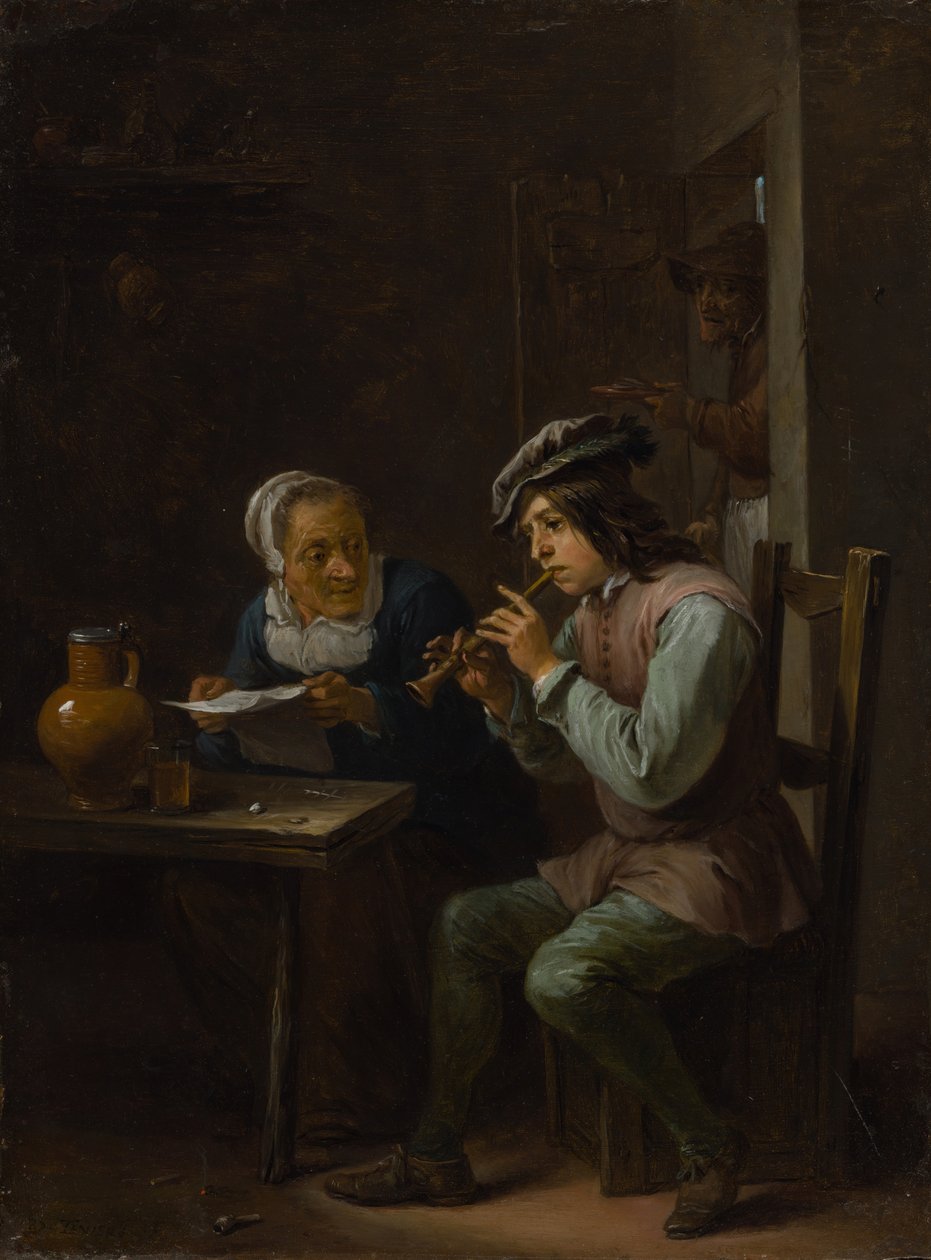 Gracz Flageolet, 163540. autorstwa David Teniers II
