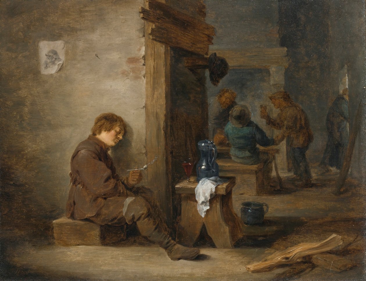 Chłopi palący i pijący autorstwa David Teniers the Younger