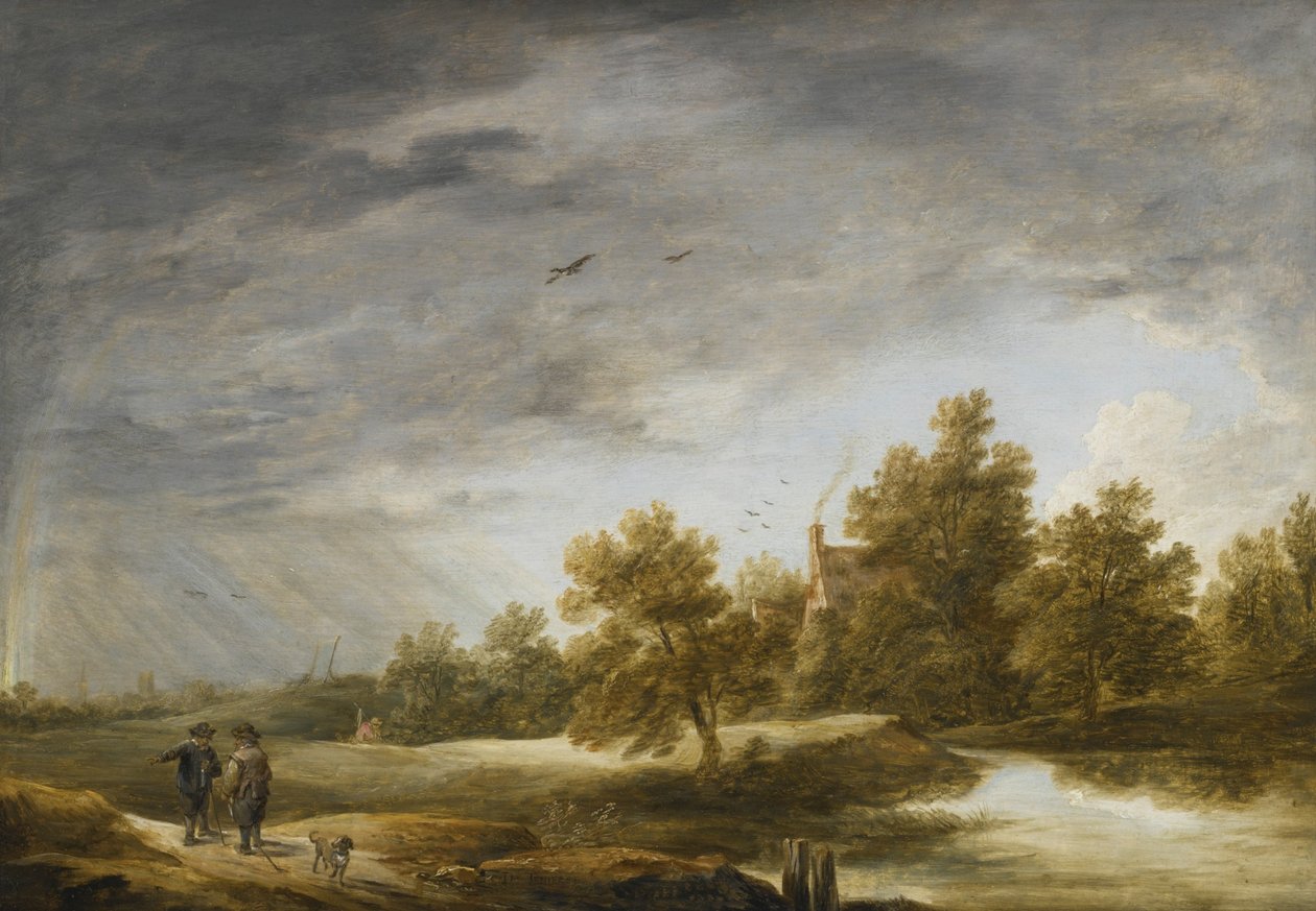 Krajobraz rzeki z tęczą autorstwa David Teniers the Younger