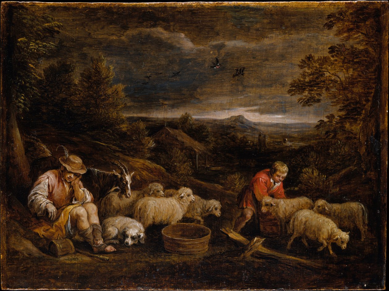 Pasterze i owce autorstwa David Teniers the Younger