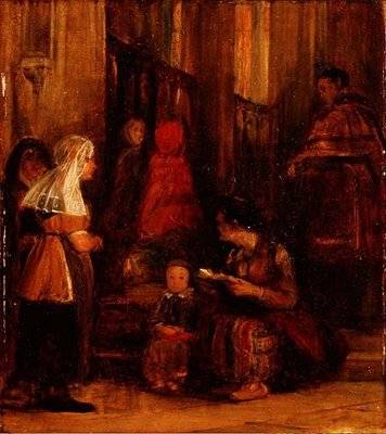Siedem postaci w kościele autorstwa David Wilkie