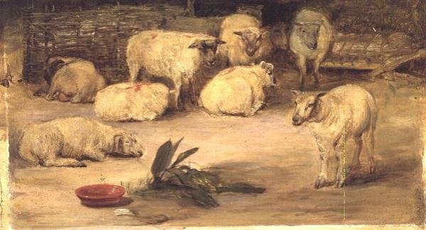 Dziesięć owiec w zagrodzie autorstwa David Wilkie