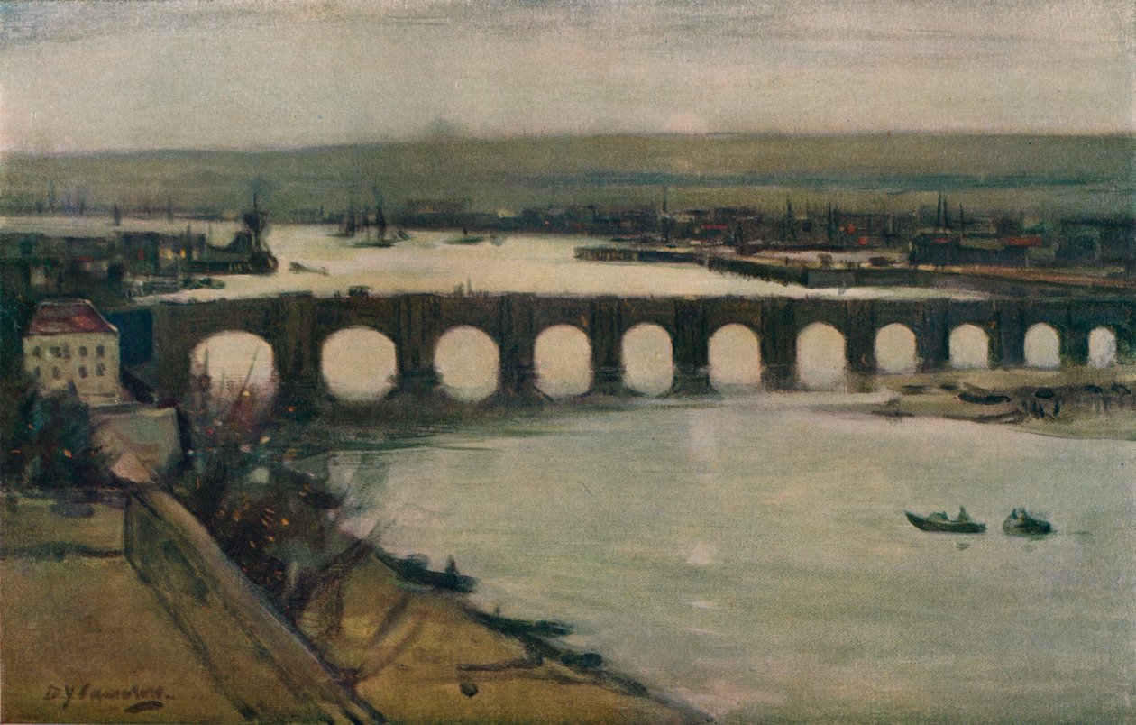 Most Berwick, ok. 1912 r autorstwa David Young Cameron