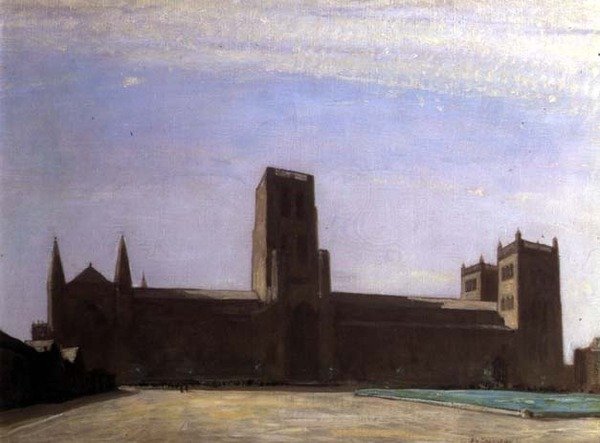Katedra w Durham (olej na płótnie) autorstwa David Young Cameron