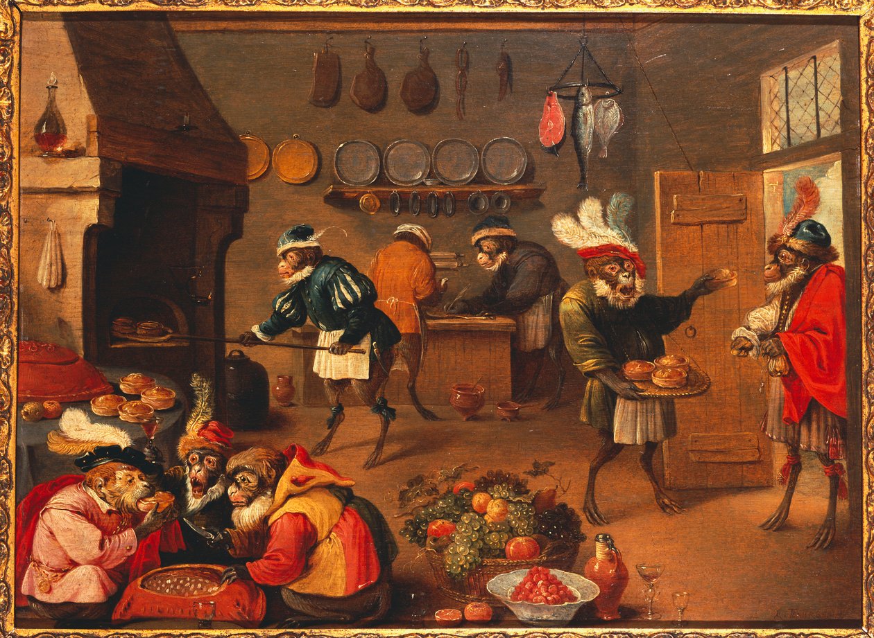Małpie kucharze autorstwa David the Younger Tenier