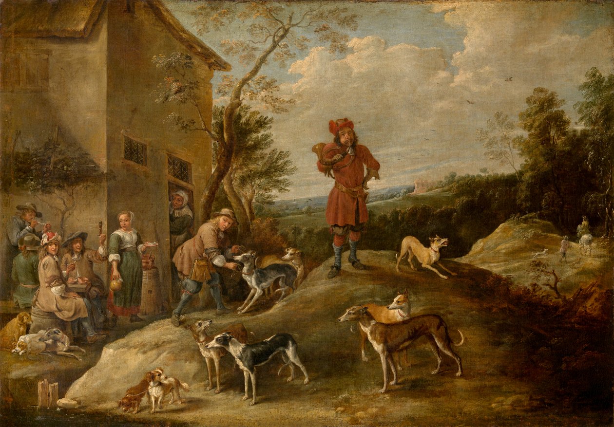 Odpoczywający myśliwi (olej) autorstwa David the Younger Teniers