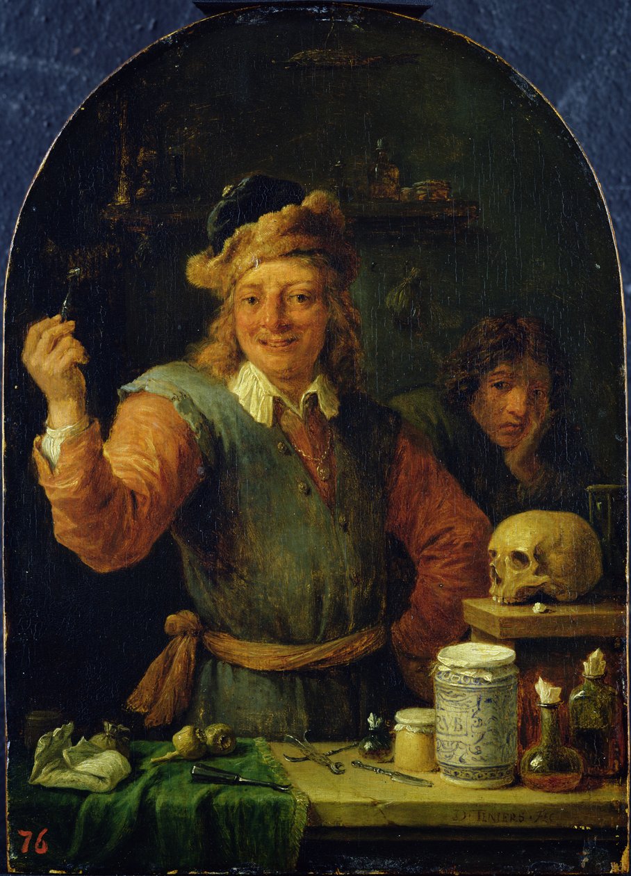 Dentysta (olej na dębie) autorstwa David Teniers the Younger