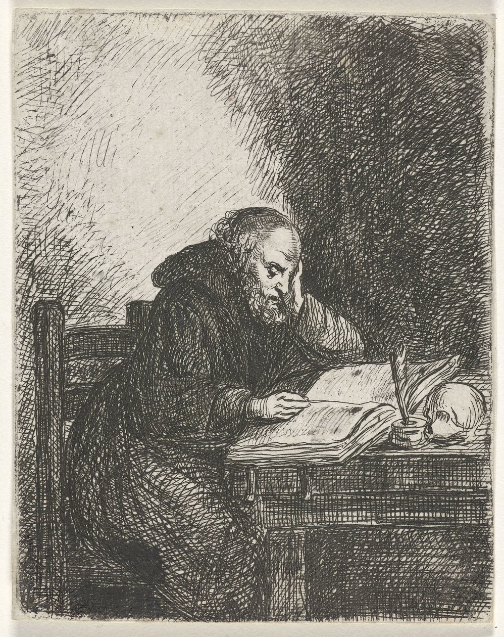 czytający mnich autorstwa David van der Kellen