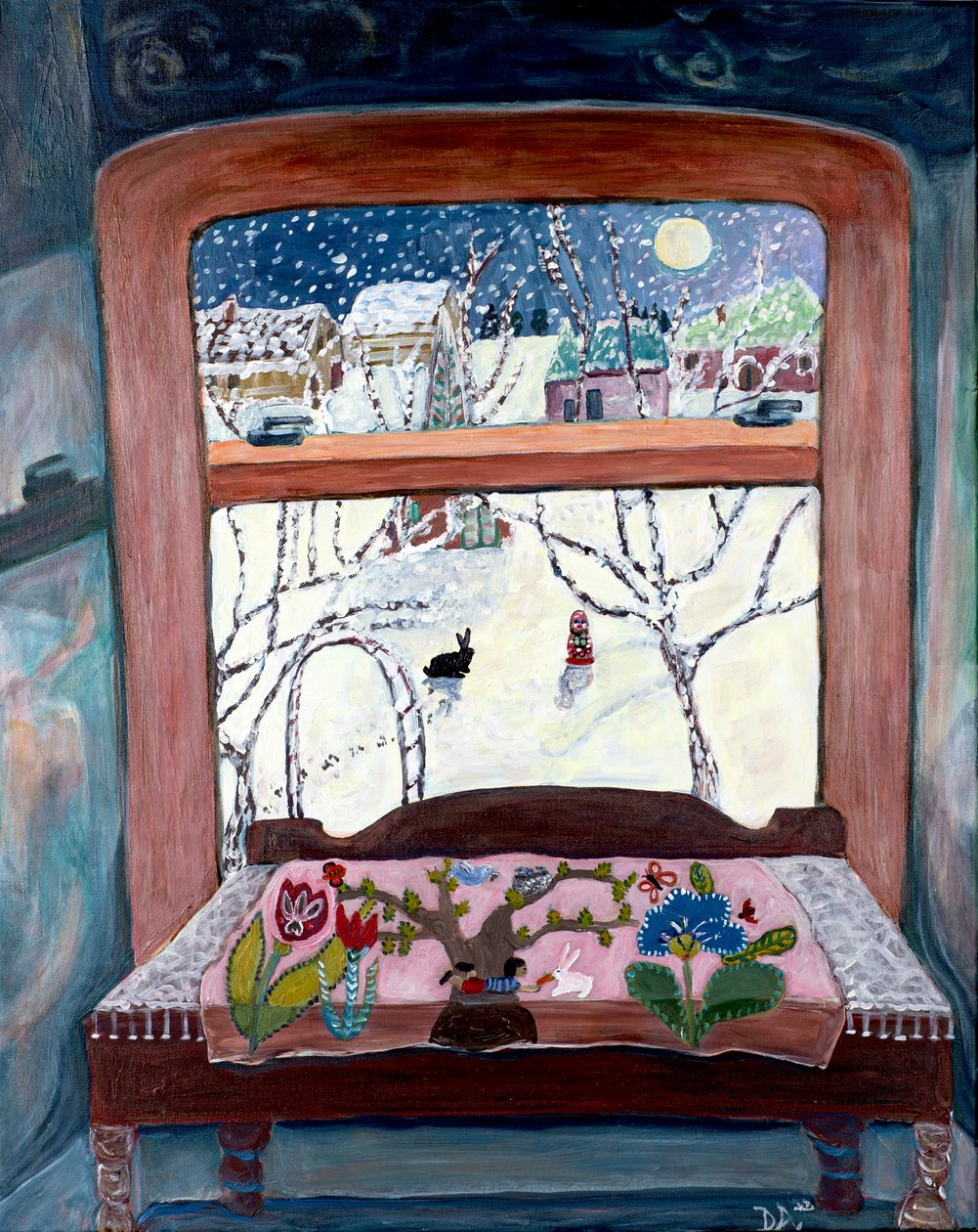 Appliqued, 2022 (akryl na płótnie) autorstwa Deborah Eve Alastra