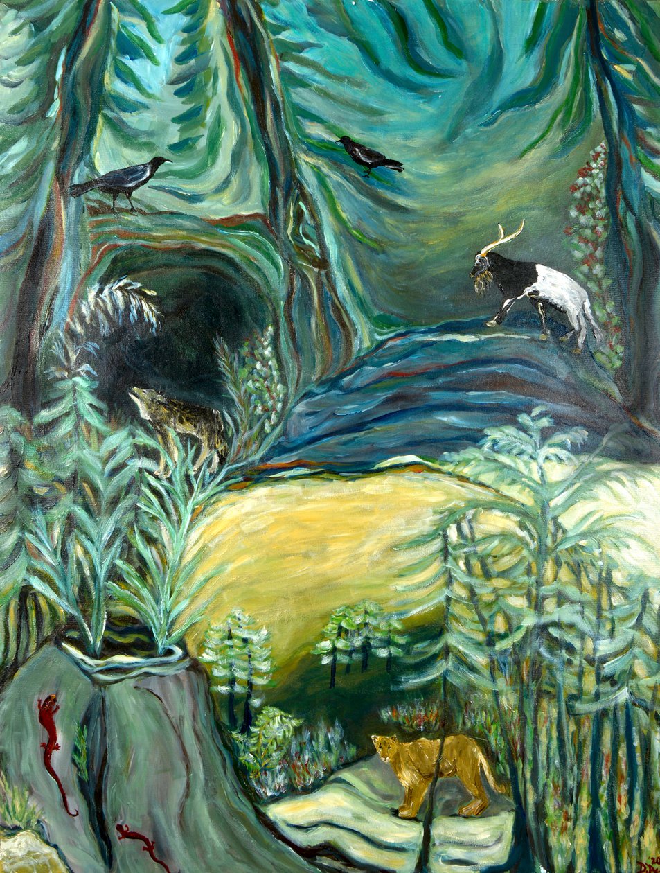 ReGrowth, 2021 (akryl na płótnie) autorstwa Deborah Eve Alastra