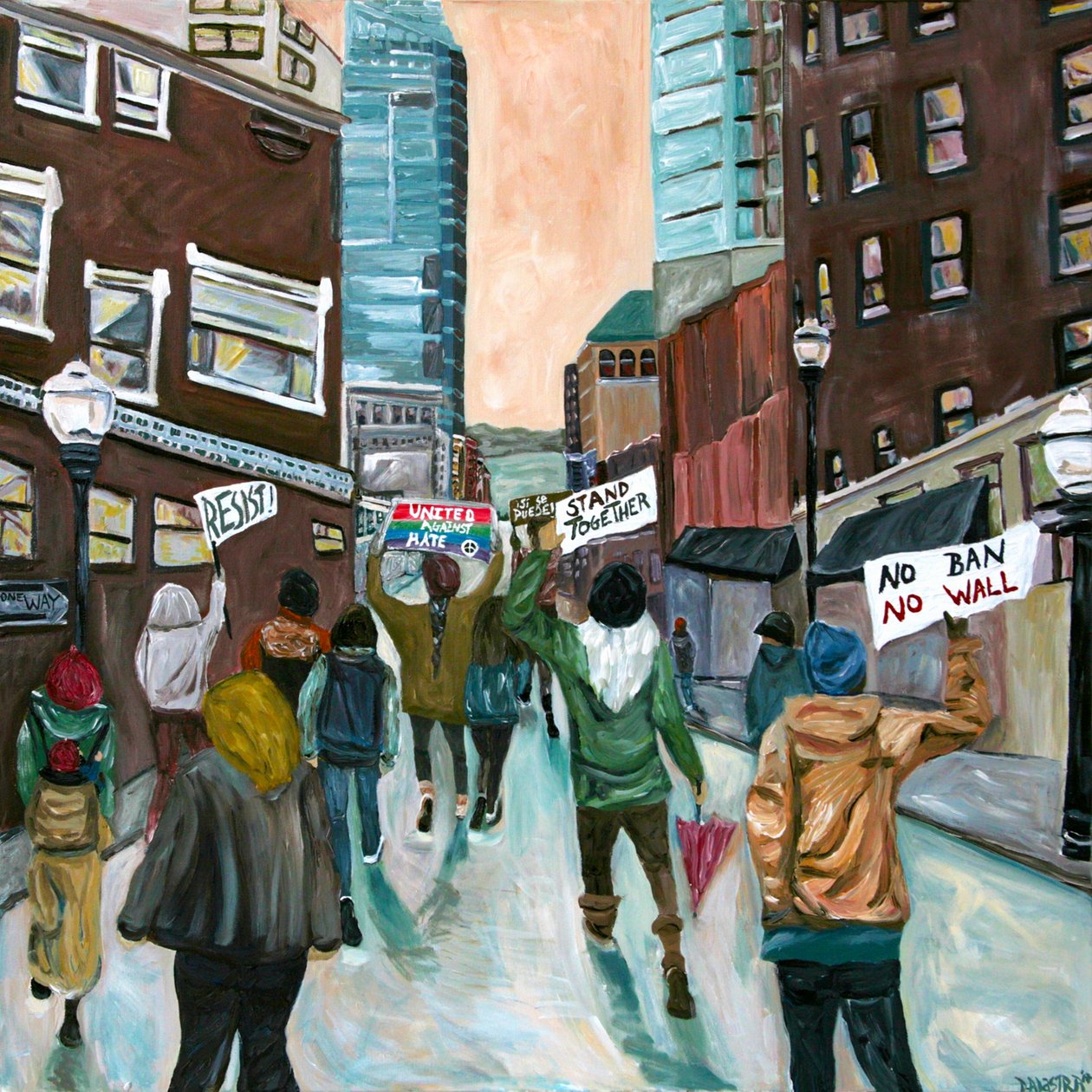 Resist, 2016 (akryl na płótnie) autorstwa Deborah Eve Alastra