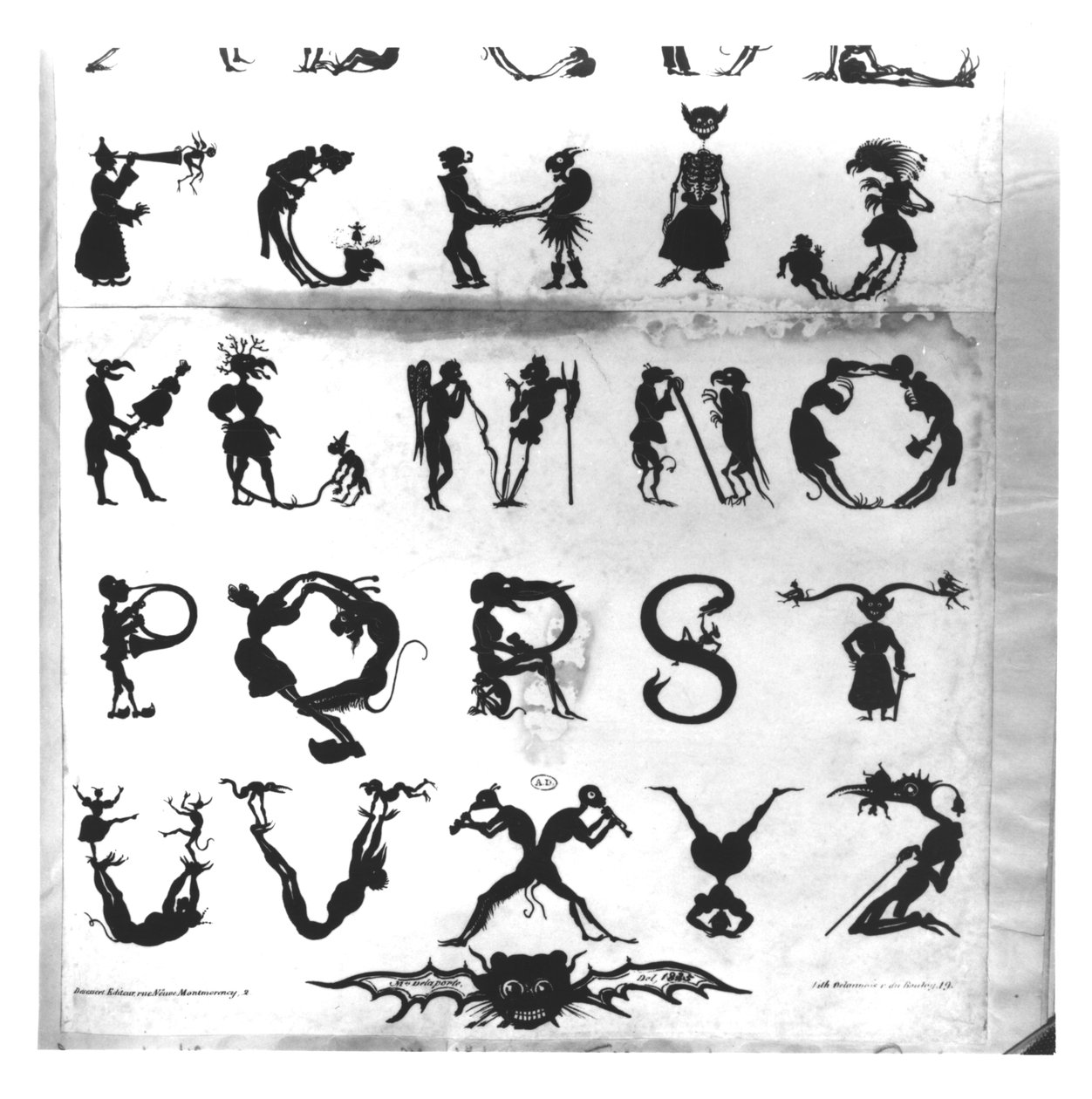 Diabelski alfabet, grawerowany przez Delannois, 1825 (szczegóły, patrz także 184307, 184308, 184310 do 184312) autorstwa Delaporte