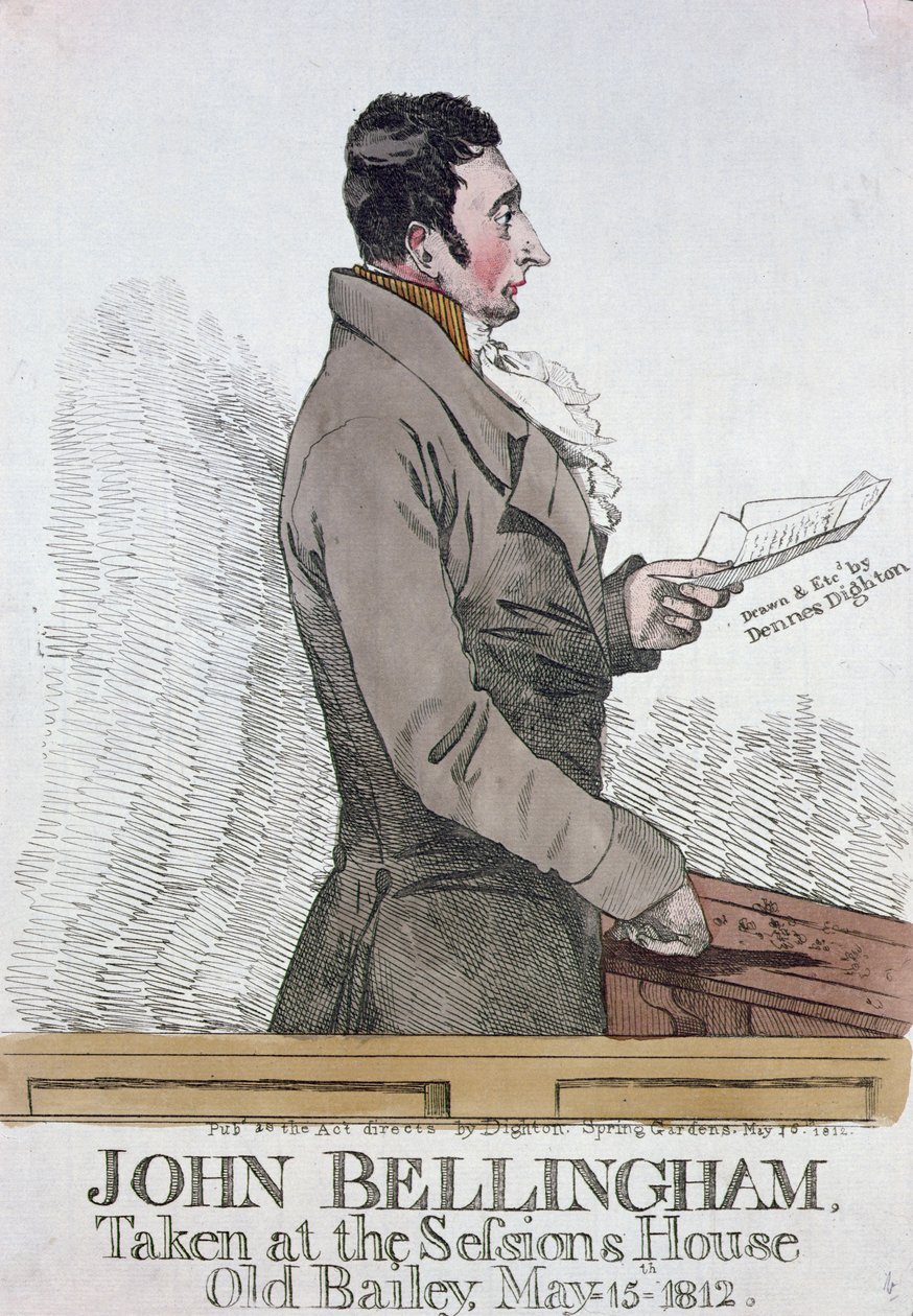 Portret Johna Bellinghama (1770-1812) 1812 (kolorowa akwaforta) autorstwa Denis Dighton