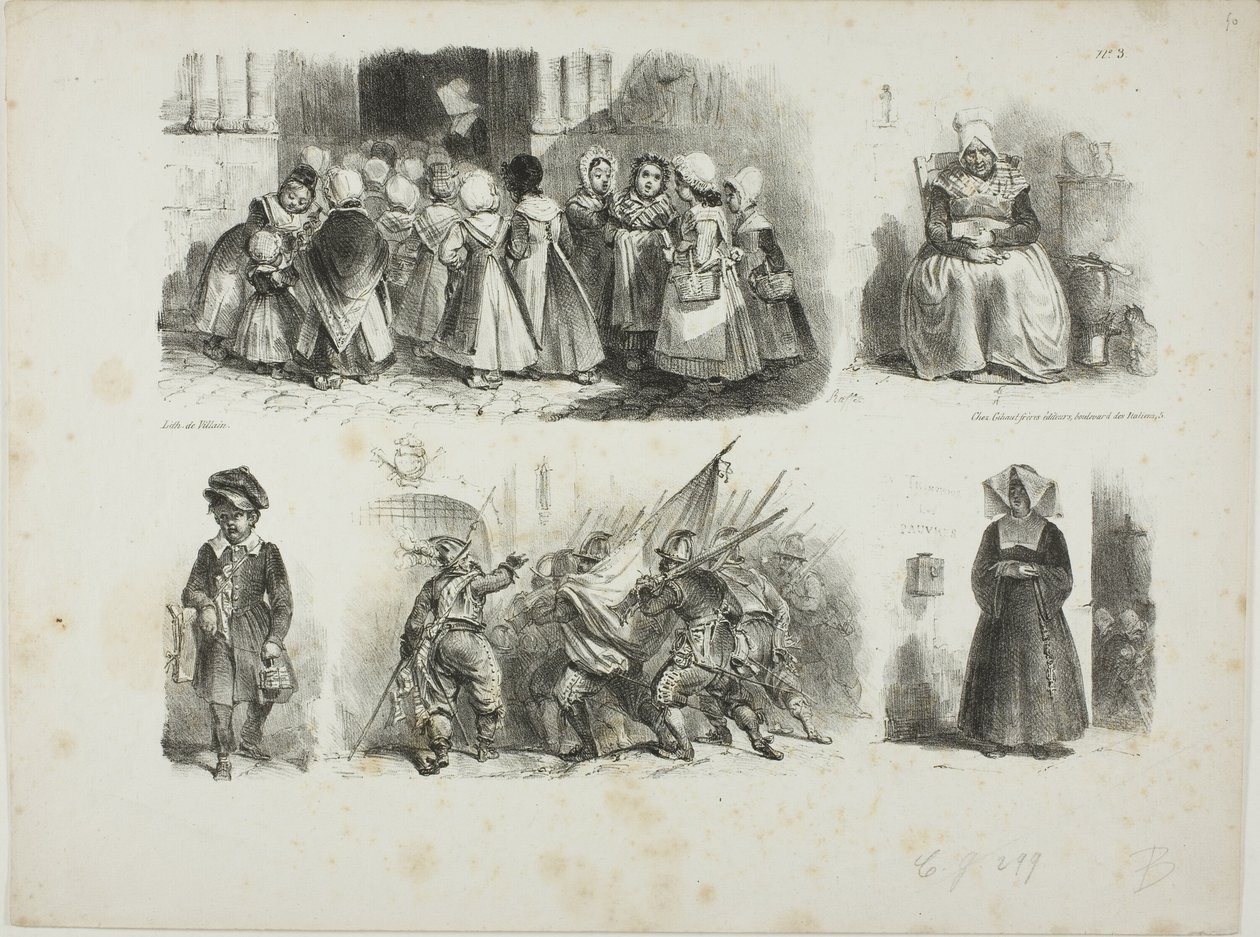 Arkusz szkiców autorstwa Denis Auguste Marie Raffet