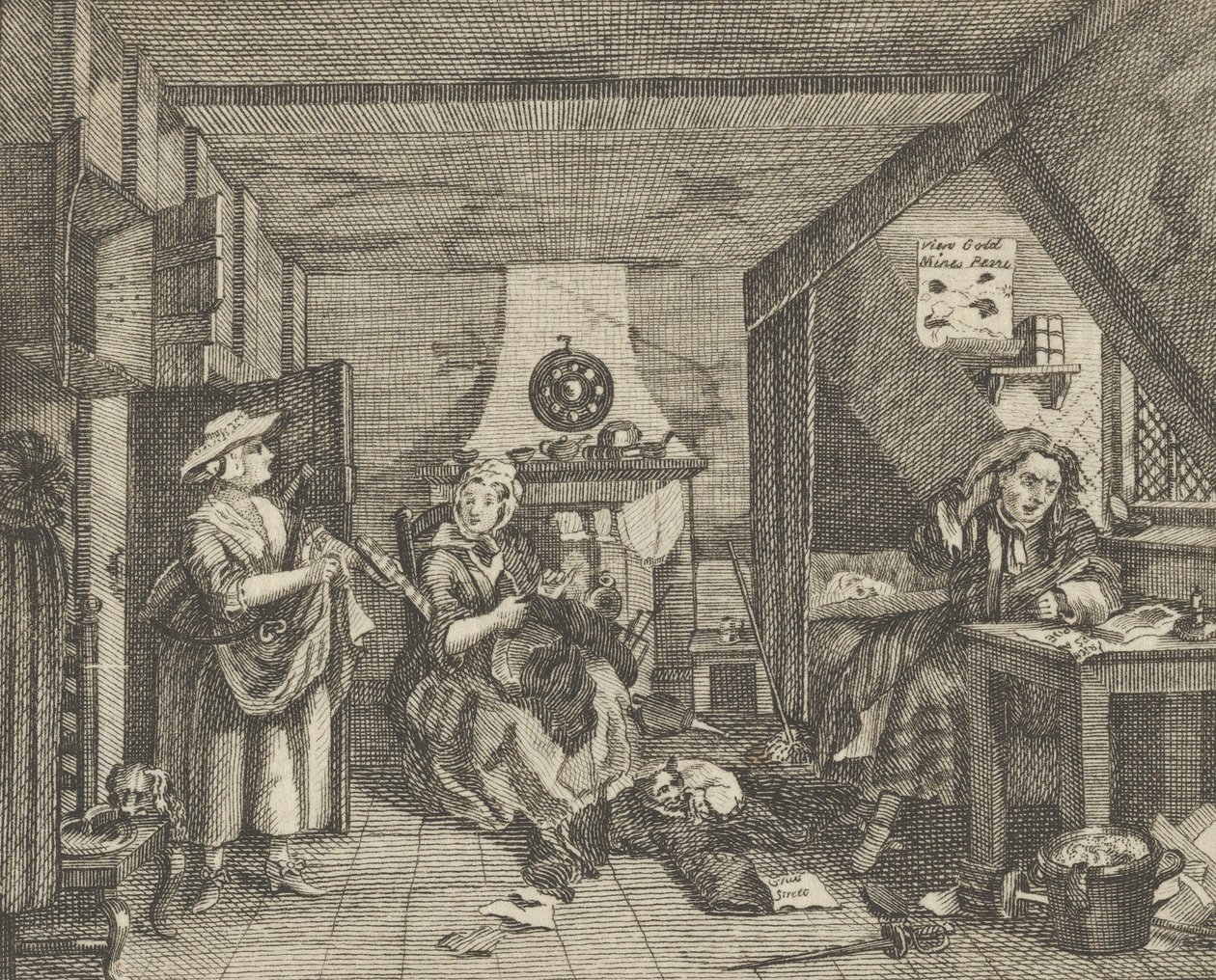 Poeta w trudnej sytuacji, ca. 1800. autorstwa Dent