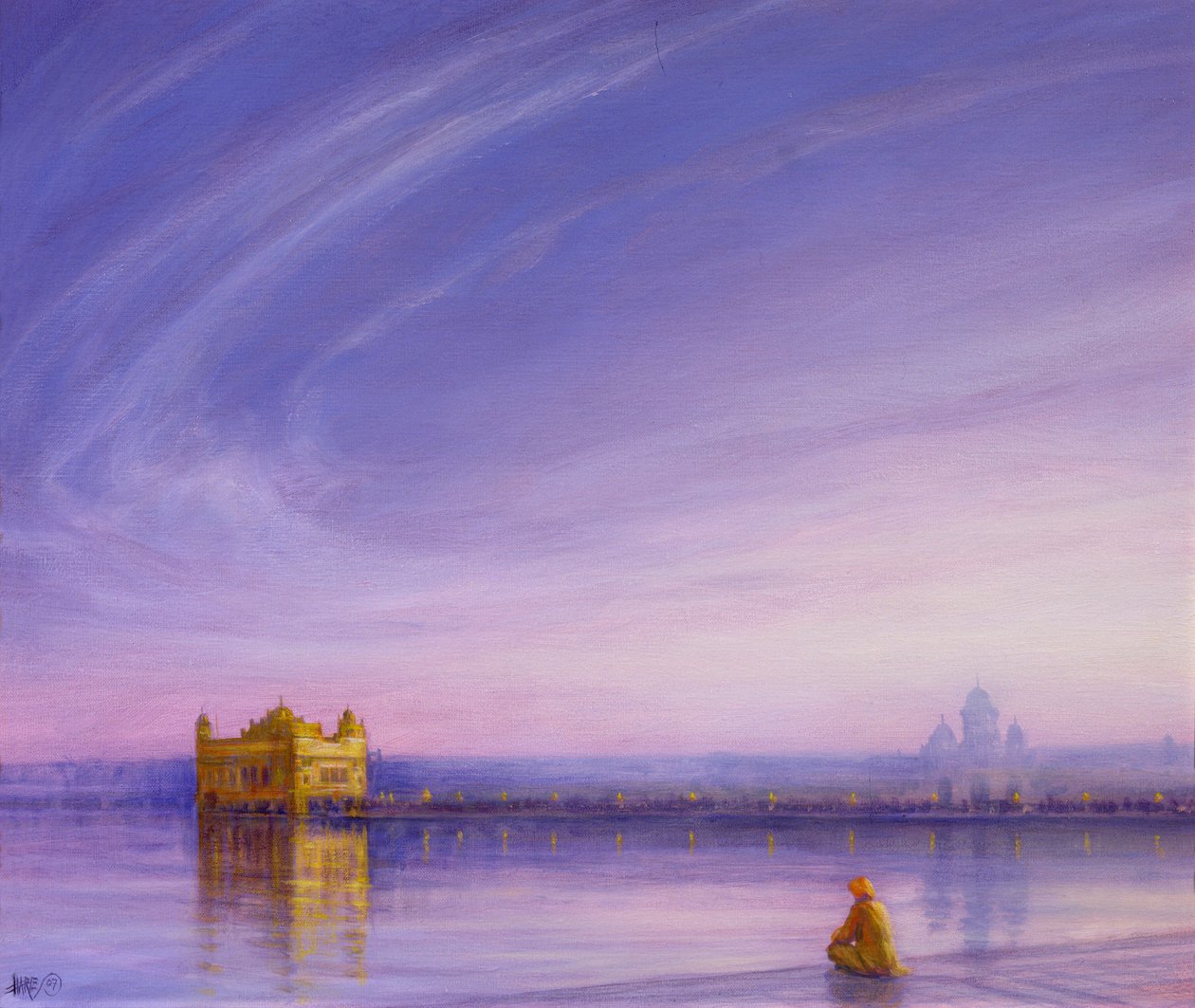 Wieczór w Złotej Świątyni, Amritsar autorstwa Derek Hare