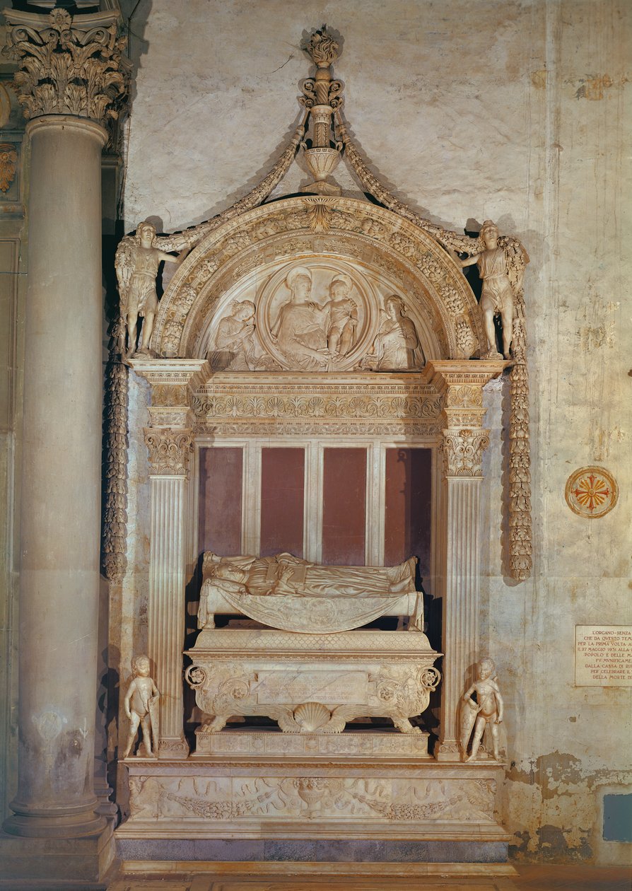 Grób Carlo Marsuppini, c.1453-55 (marmur) autorstwa Desiderio da Settignano