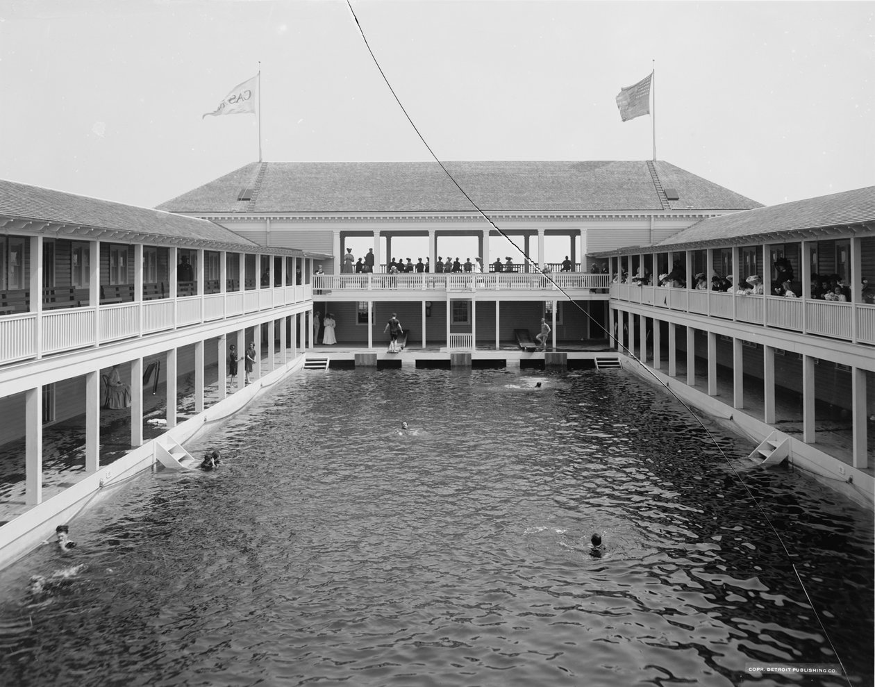 Basen w kasynie, Palm Beach, Floryda, ok. 1905 autorstwa Detroit Publishing Co.