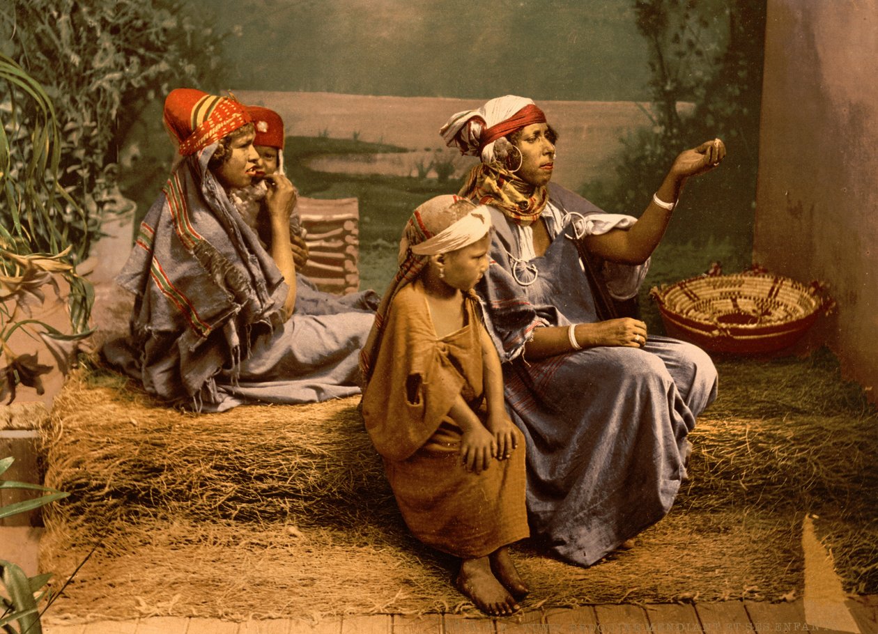 Beduińscy żebracy i dzieci, Tunis, Tunezja autorstwa Detroit Photographic Co.