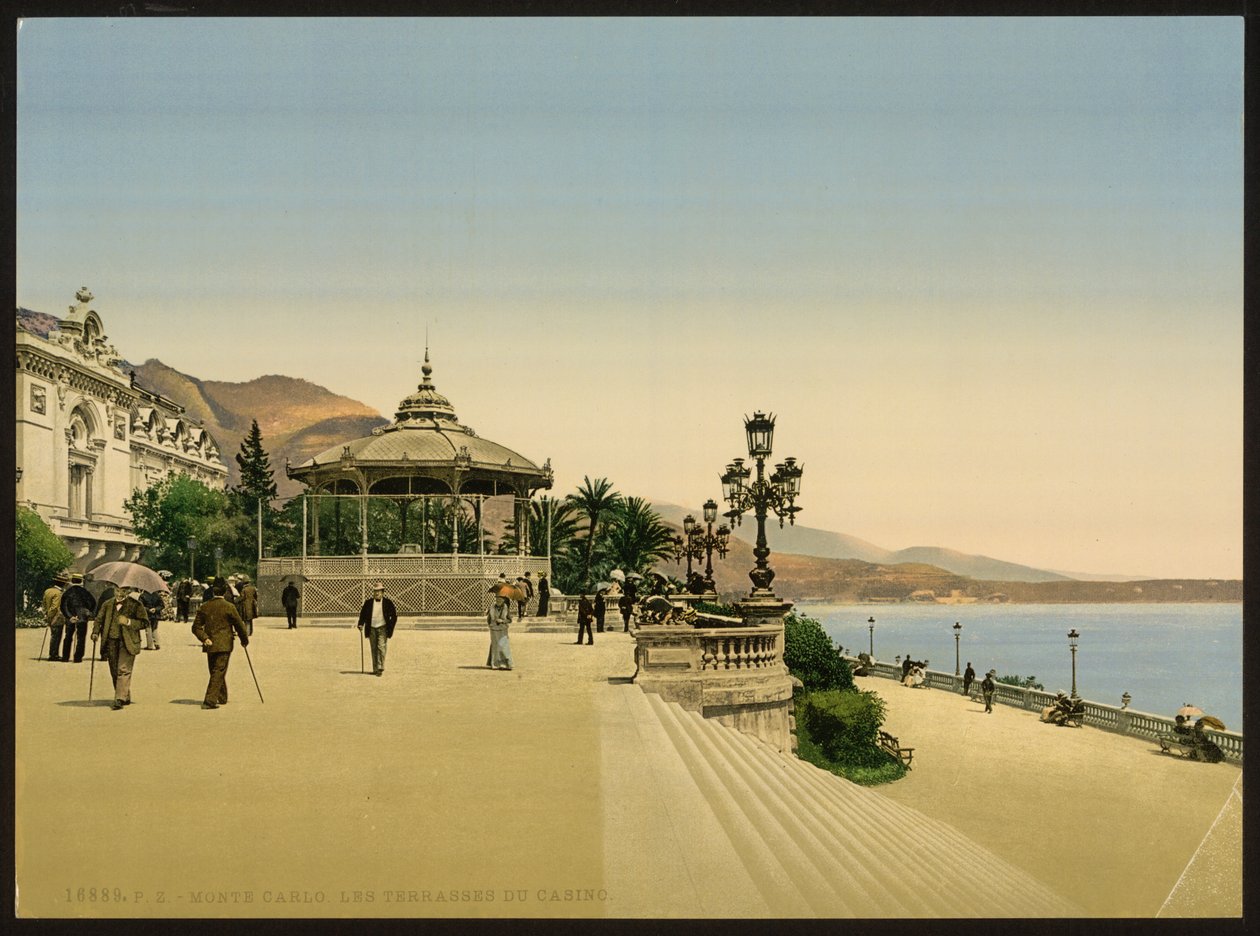 Taras kasyna, Monte Carlo, Riwiera, Monako autorstwa Detroit Publishing Co.