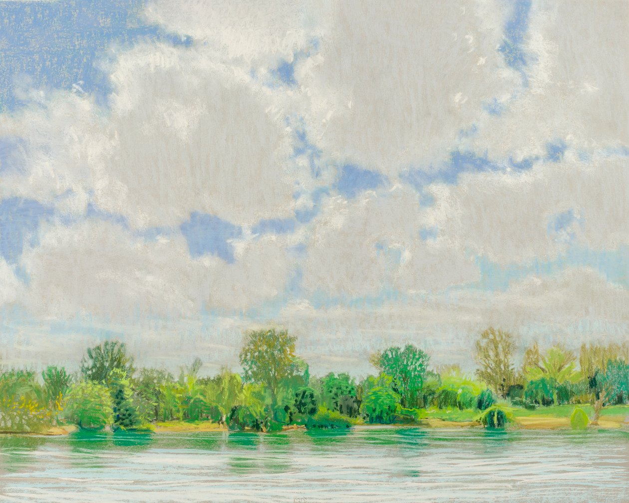 American River View, 2017 (pastel na papierze) autorstwa Diana Jahns