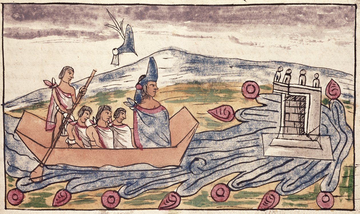 Fol. 192v Montezuma II (1466-1520) odchodzi szybko po usłyszeniu o lądowaniu Hiszpanów, 1579 autorstwa Diego Duran