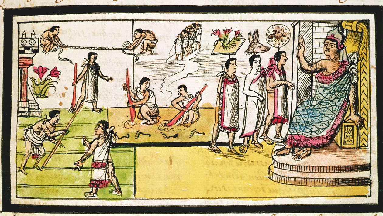 fol.40r Budowa Tenochtitlan, 1579 r. autorstwa Diego Duran