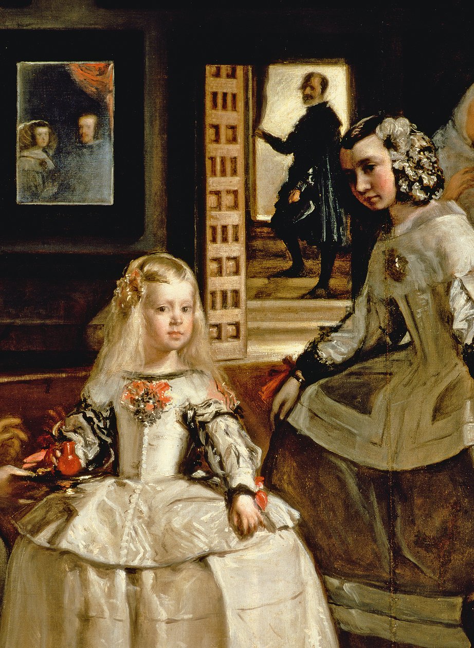 Las Meninas, fragment infantki Małgorzaty i jej służącej, 1656 (detal 405) autorstwa Diego Velázquez