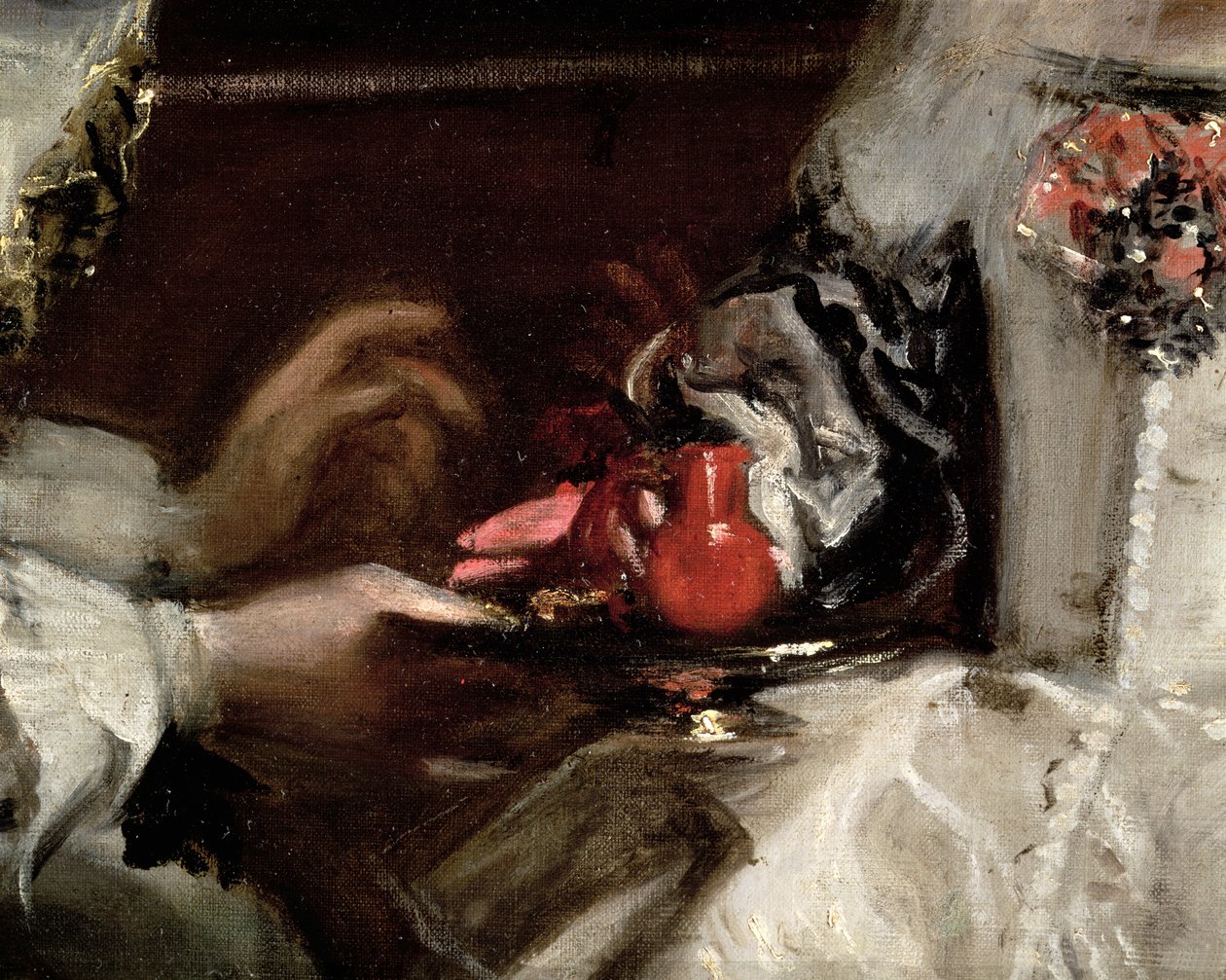 Broszka Infantki Małgorzaty Marii z Las Meninas (detal 405) autorstwa Diego Velázquez