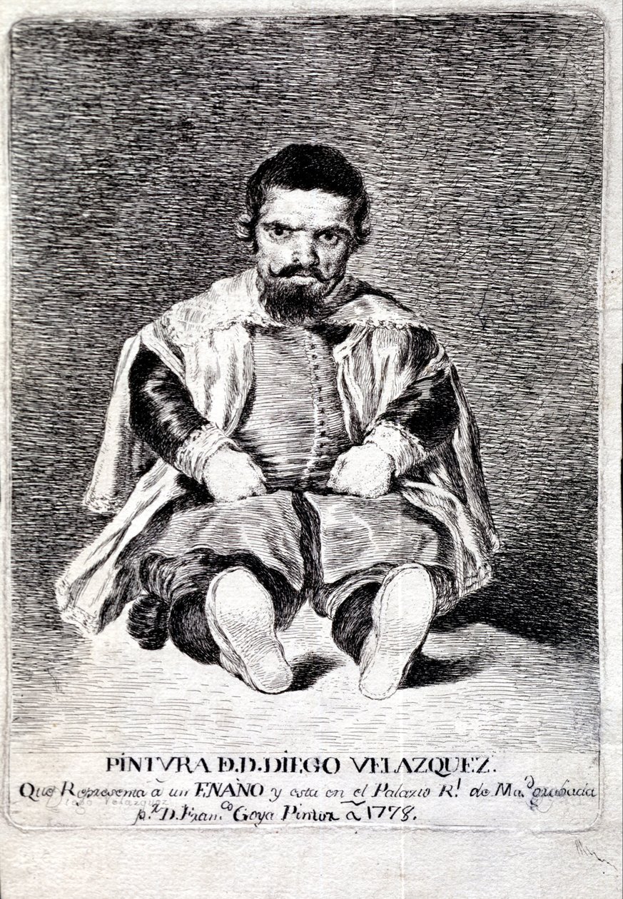 Krasnolud, Sebastián de Morra, na dworze Felipe IV autorstwa Diego Velázquez