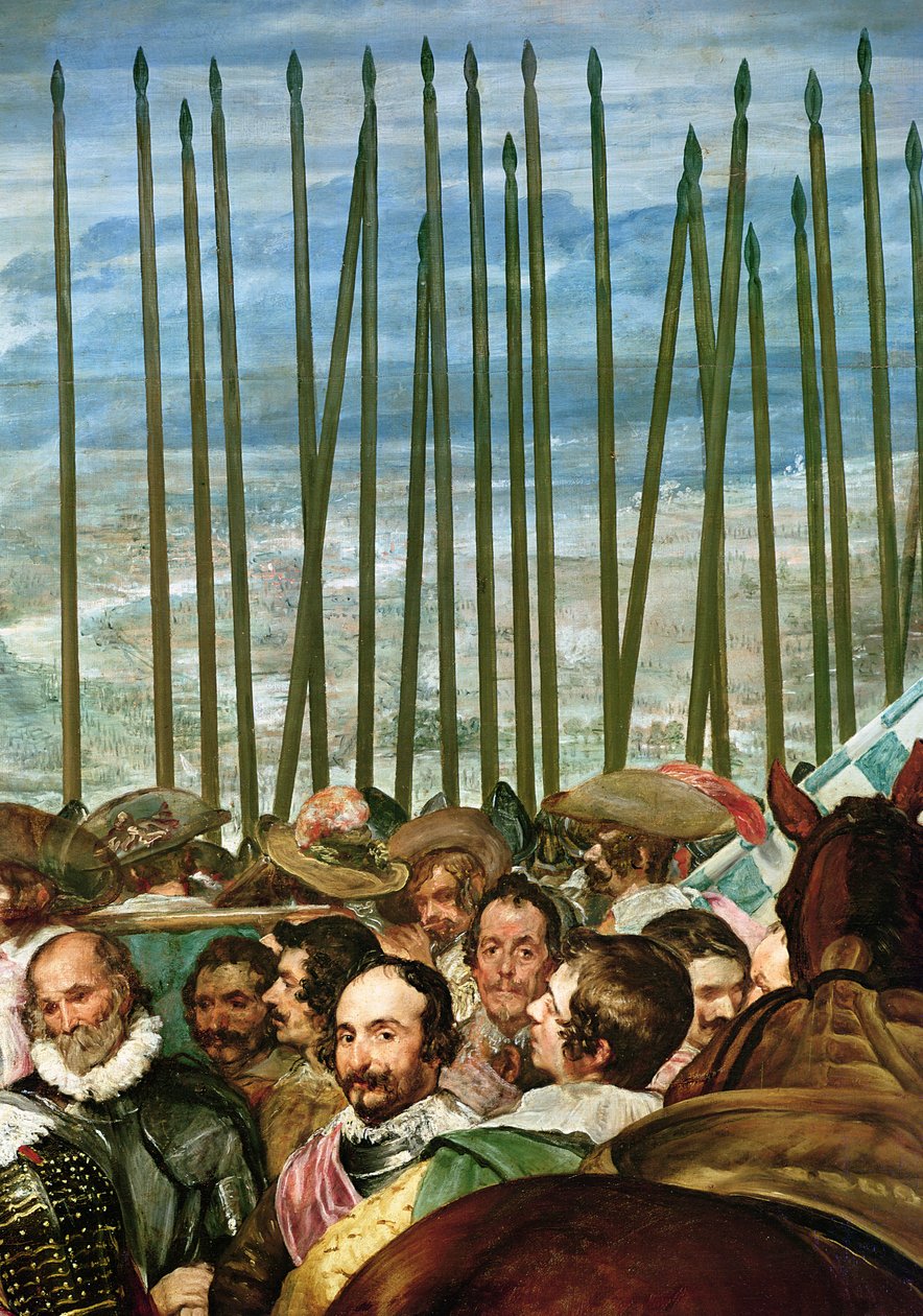 Kapitulacja Bredy, 1625, fragment żołnierzy z włóczniami, ok. 1635 (zob. też 30730) autorstwa Diego Velázquez