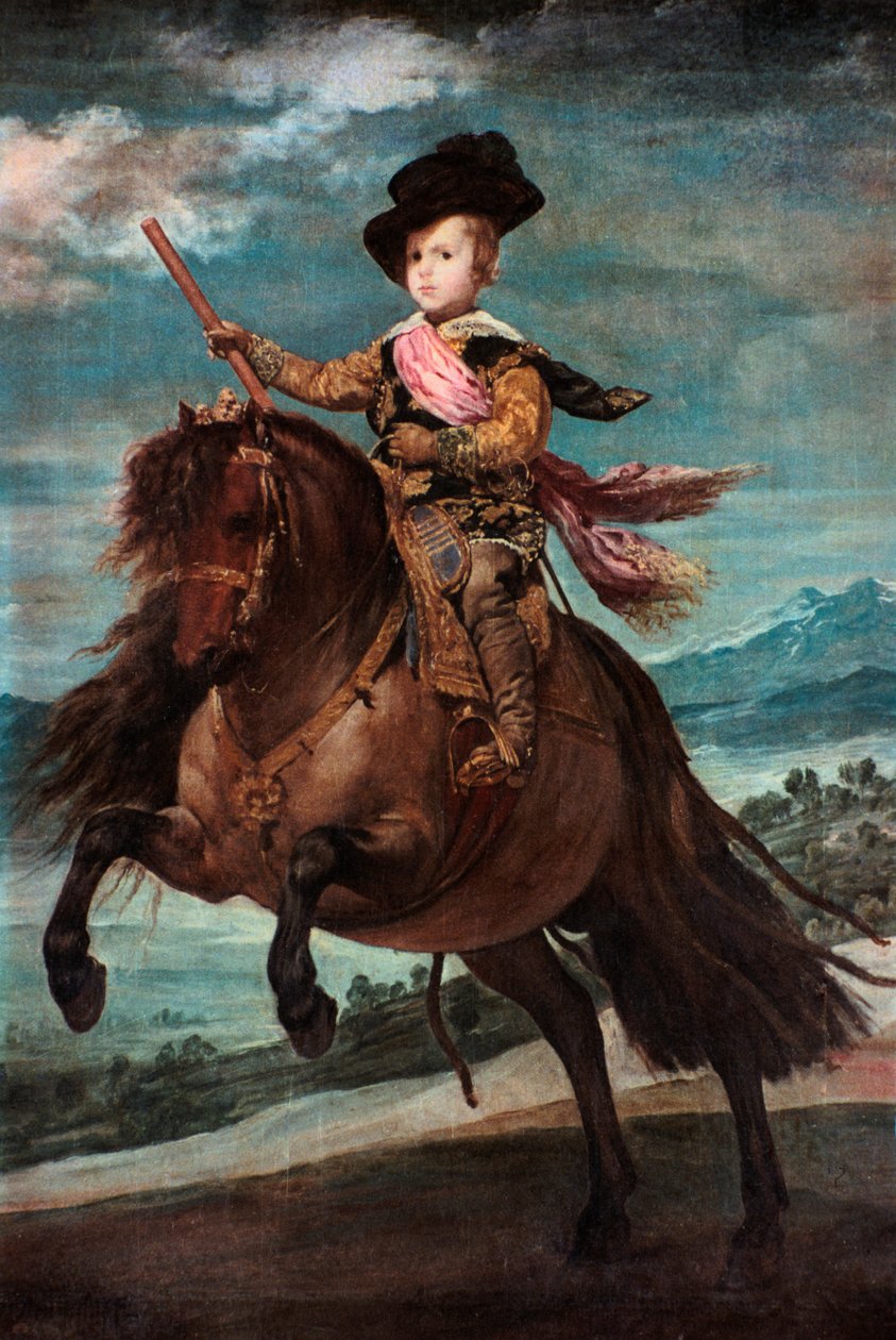 Książę Baltasar Carlos na koniu, 1635-36. autorstwa Diego Velázquez
